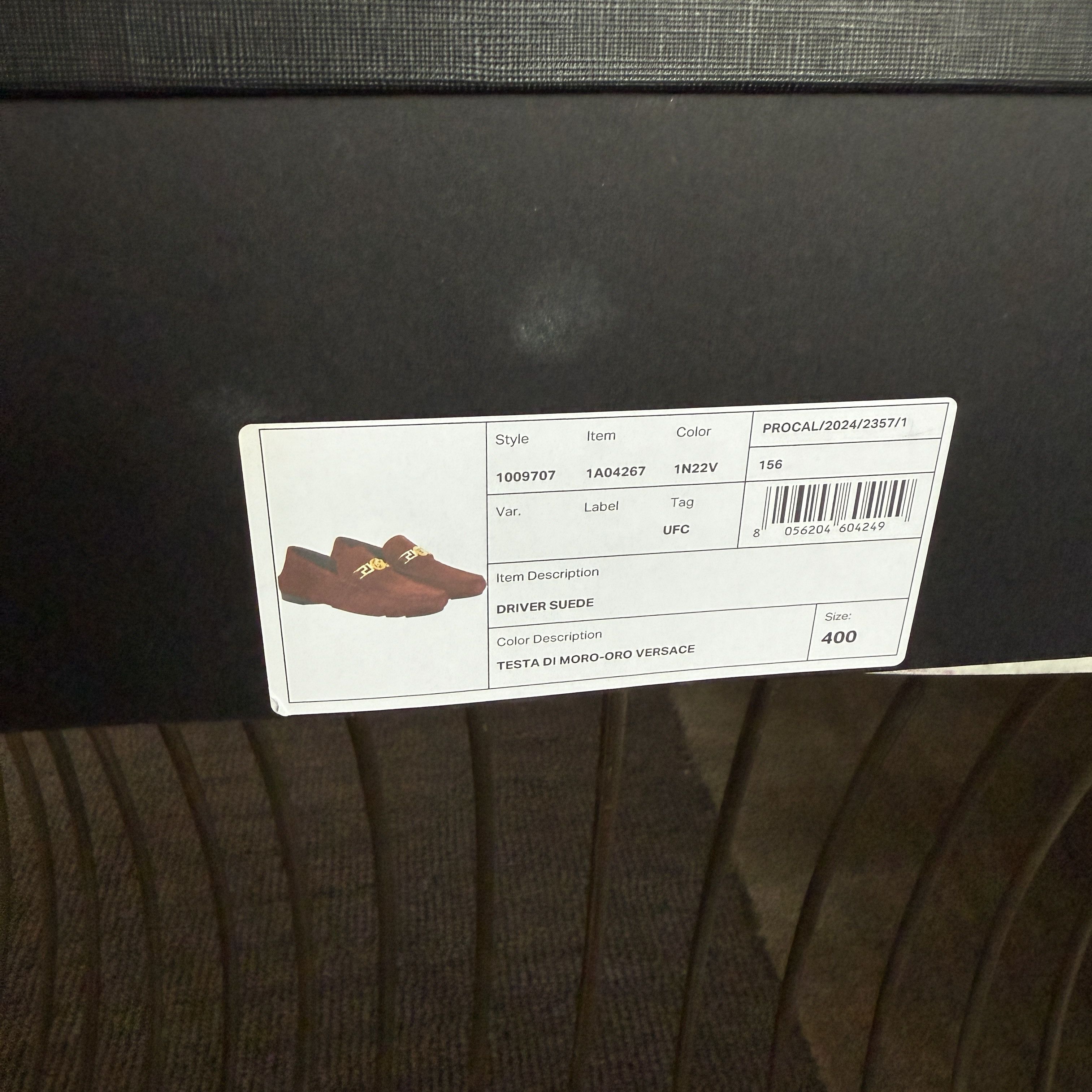 Versace VERSACE Medusa Men's Brown Suede Driver Shoes, Sz 40 Size US 7 / EU 40 - 12 Thumbnail