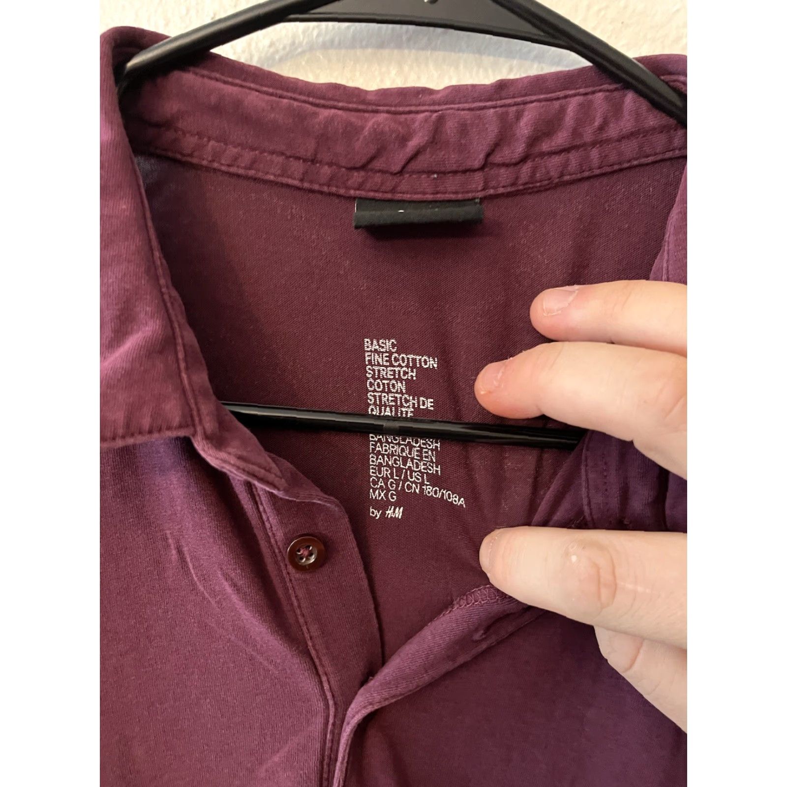 H&M VINTAGE H&M Men’s Polo Shirt Short Sleeve Collared Maroon Size L Casual Men's Clothing Size US L / EU 52-54 / 3 - 2 Thumbnail