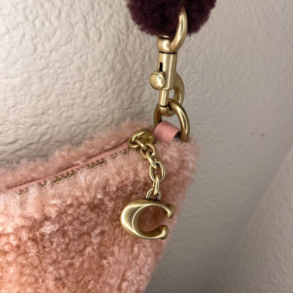 Coach Coach pink/multicolor shearling crescent bag Size ONE SIZE - 11 Thumbnail