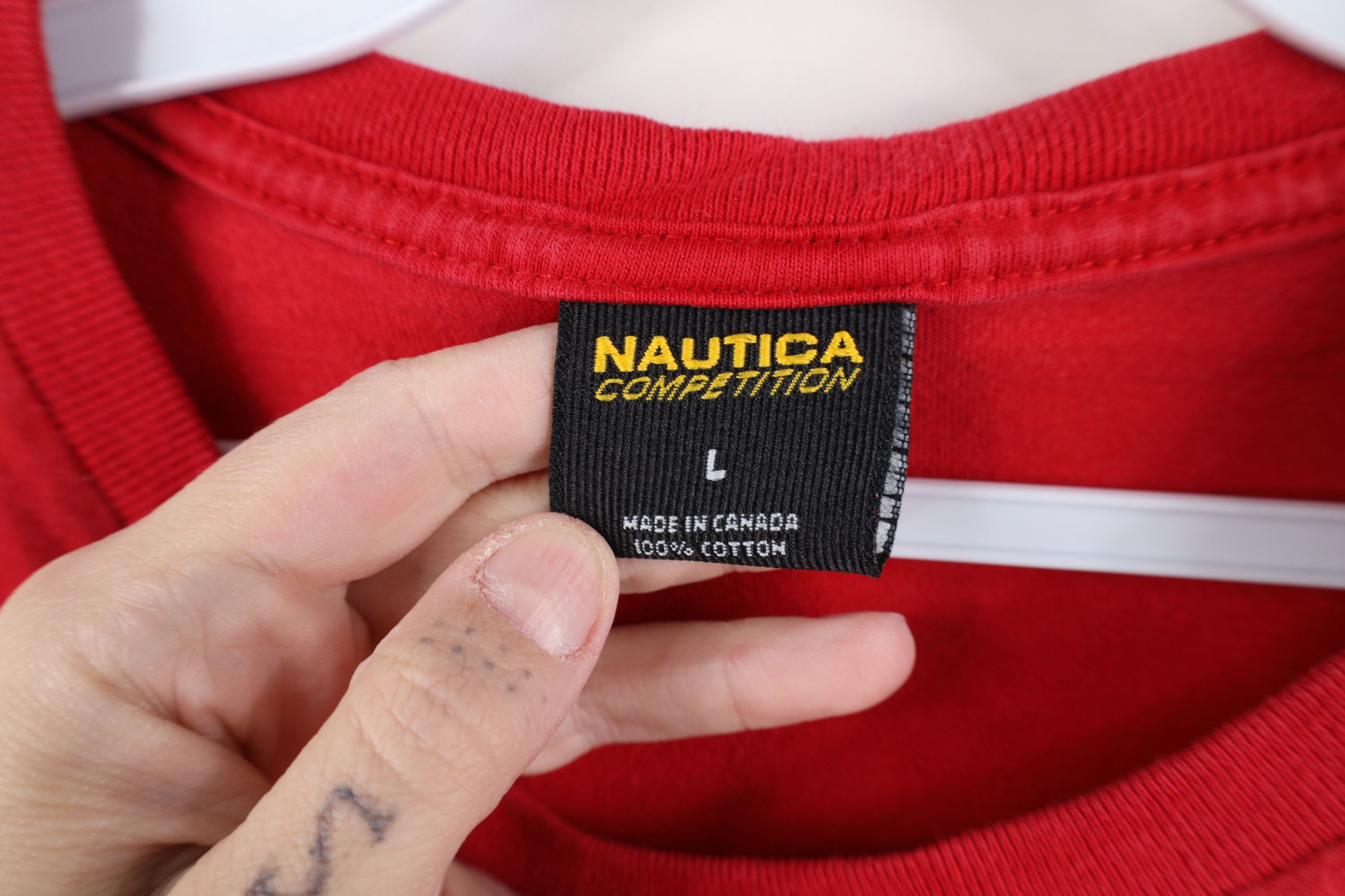 Nautica Vintage 90s Nautica Competition Spell Long Sleeve T-Shirt Size US L / EU 52-54 / 3 - 8 Thumbnail
