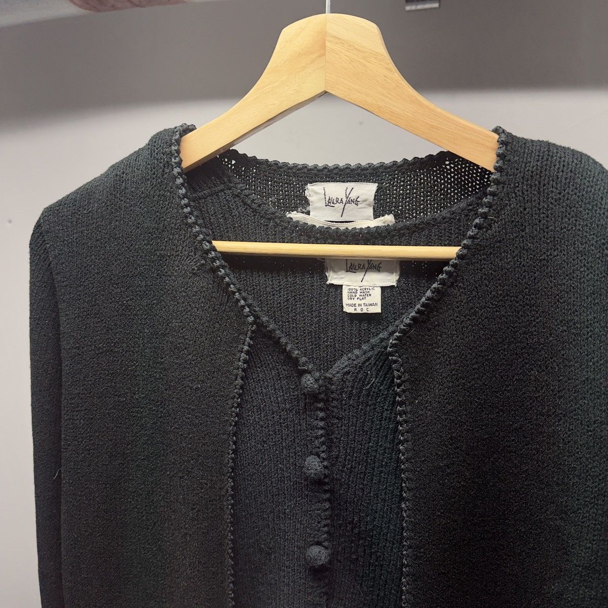 Vintage 80s Saks Laura Yang Knit Cardigan Sweater Twinset ERD Grunge Size L / US 10 / IT 46 - 7 Thumbnail