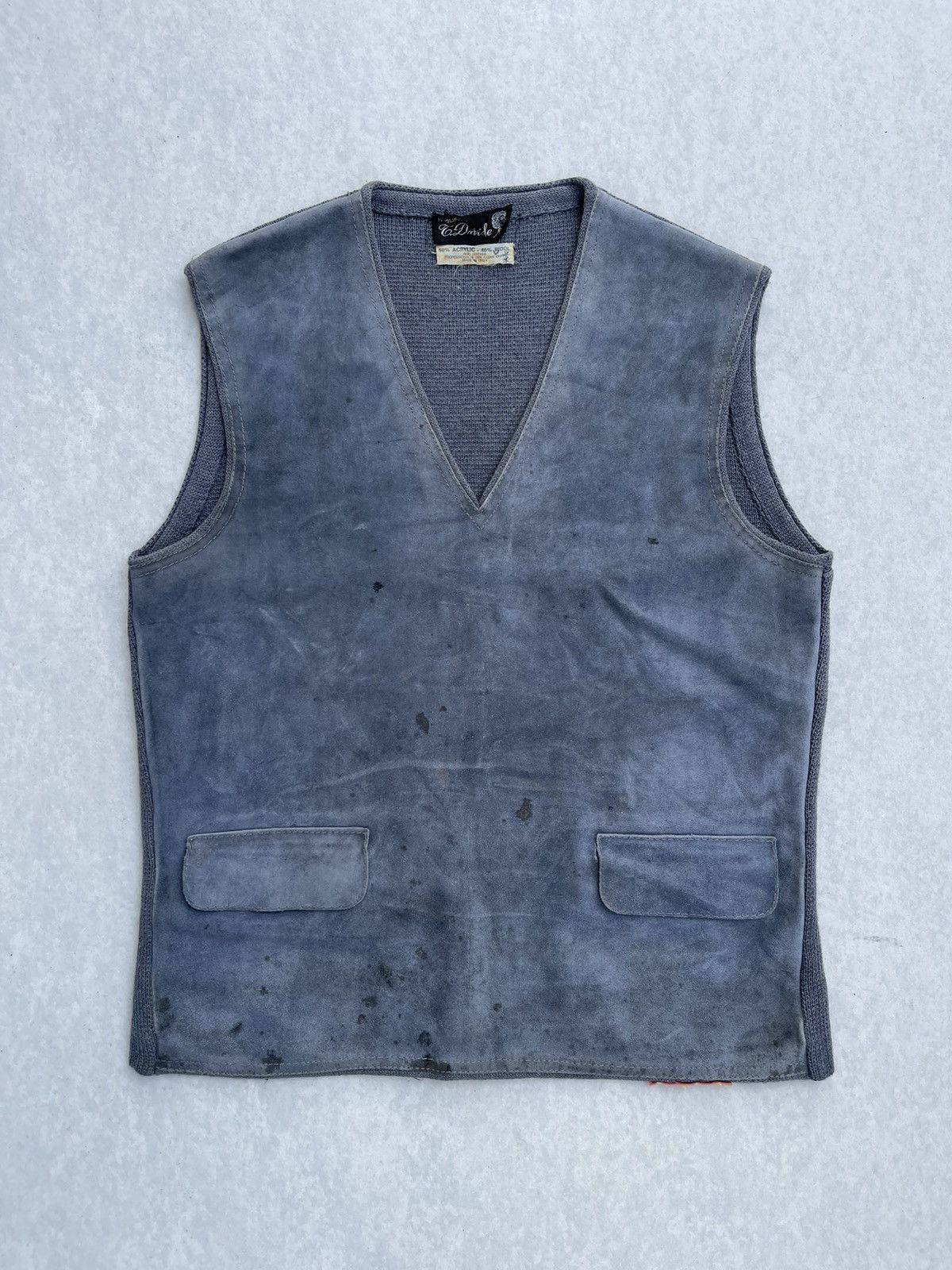 Vintage 🔥Vintage 1956s L.Davide Maglificio Leather+Knit Vest/Jacket Size US S / EU 44-46 / 1 - 3 Thumbnail