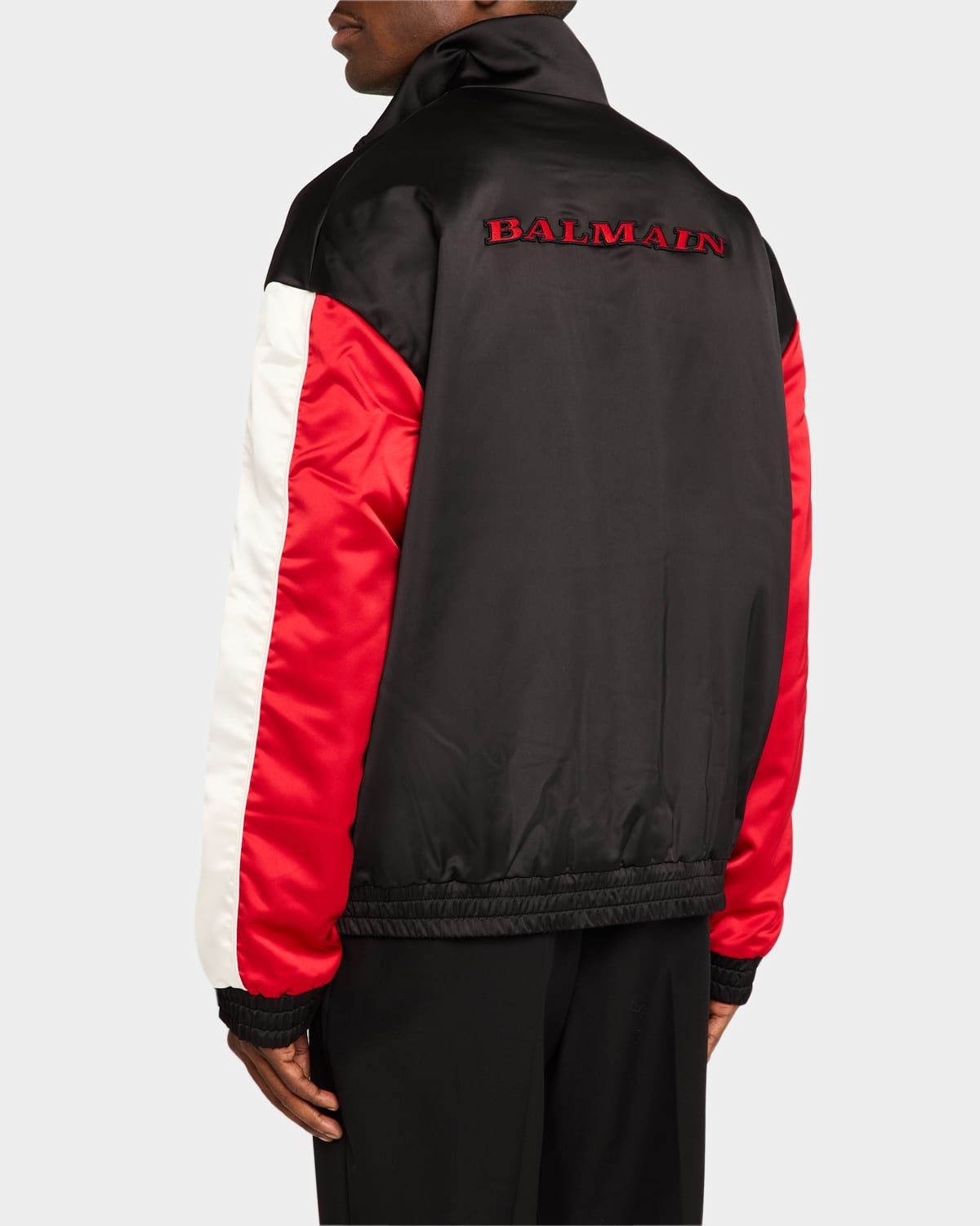 Balmain o1s1wg110925 Colorblock Sportswear Jacket in Red/Black Size US L / EU 52-54 / 3 - 4 Thumbnail