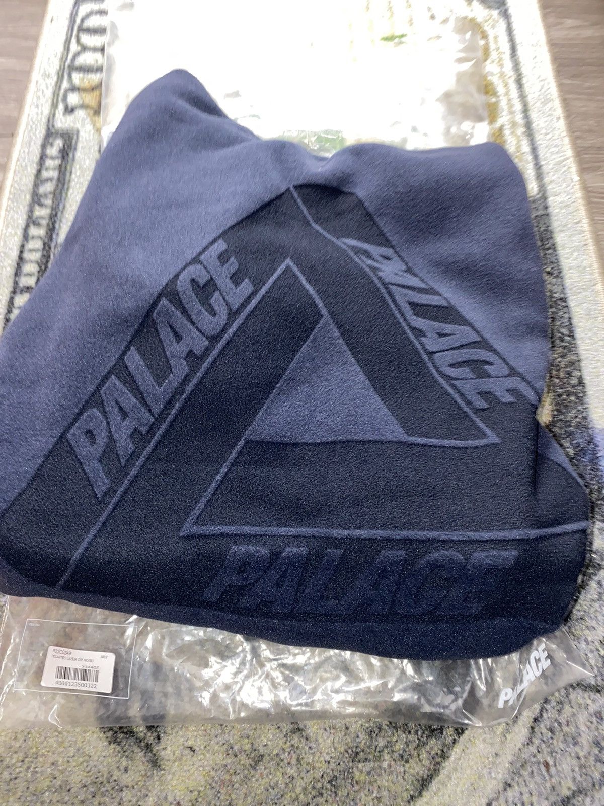 palace polartec lazer zip hood navy XL