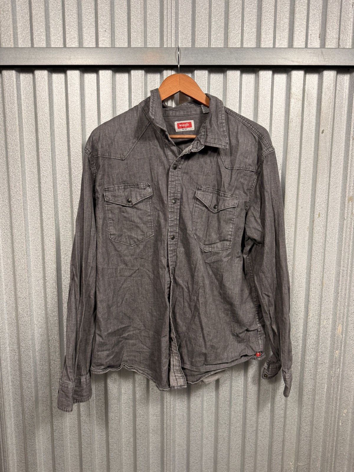 Wrangler Vintage Wrangler Dark Grey Pearl Snap Western Button Up Size US XL / EU 56 / 4 - 6 Thumbnail
