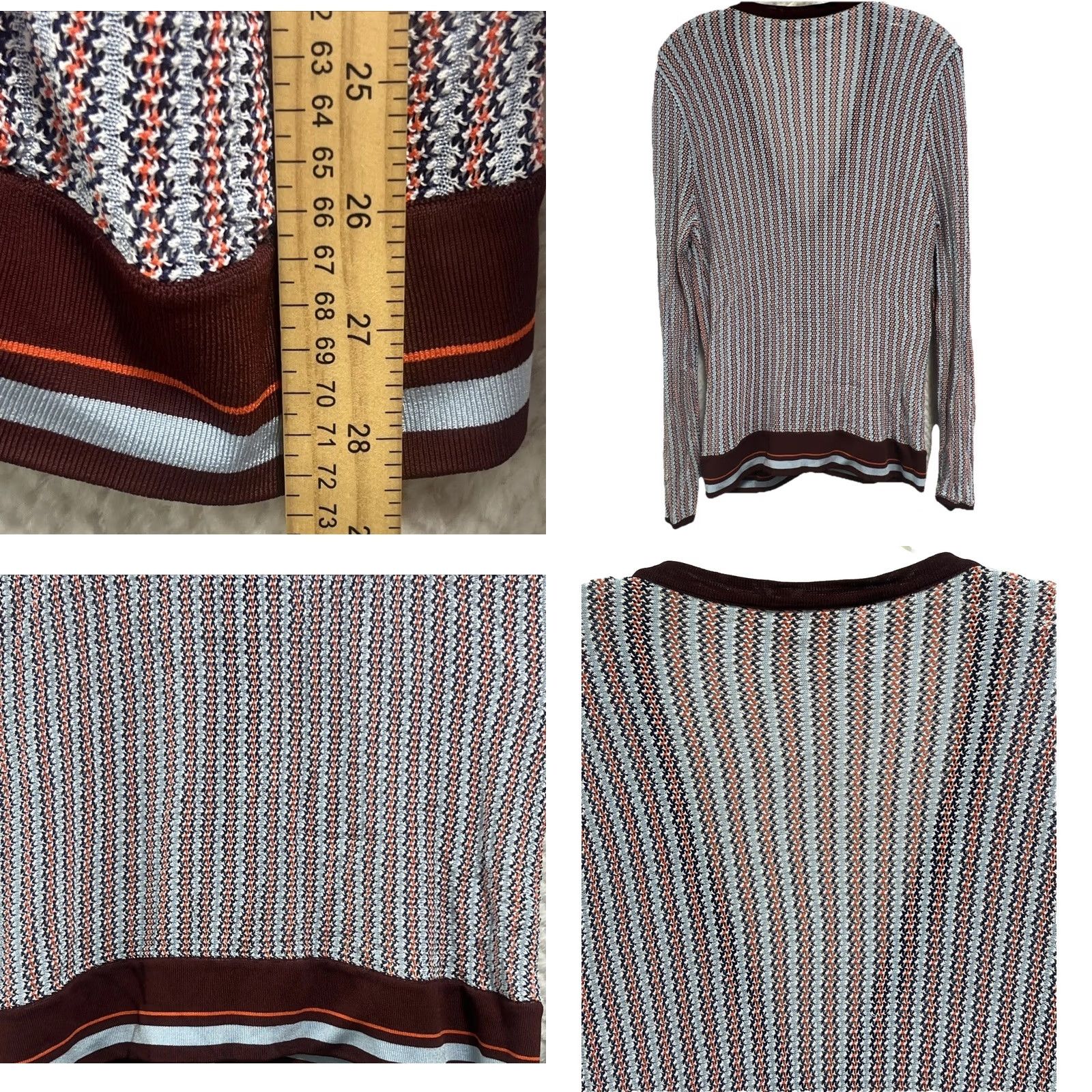 Tory Burch Tory Burch Cardigan Women’s XL Knit Multicolor Chevron Button Front V-Neck Office Casual Sweater Size XL / US 12-14 / IT 48-50 - 9 Thumbnail