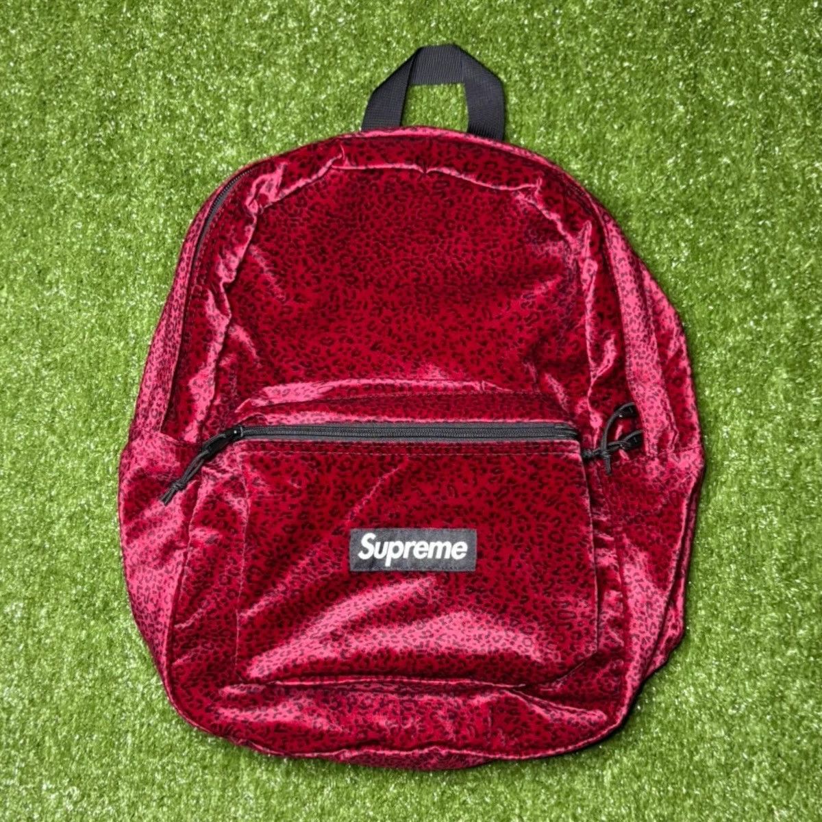Supreme Supreme Red Leopard Velvet Backpack | Grailed