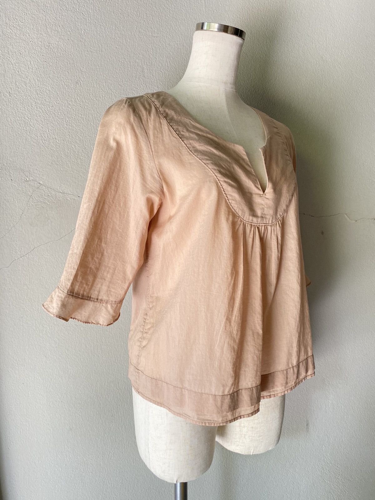 Zucca Zucca Peach Cotton Blouse Size M / US 6-8 / IT 42-44 - 14 Thumbnail