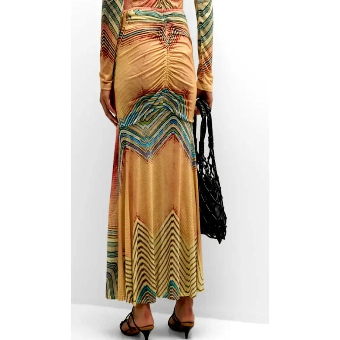 Ulla Johnson Ulla Johnson Alyssa Chevron Stripe Midi Skirt Size S 100% Size 27" / US 4 / IT 40 - 5 Thumbnail