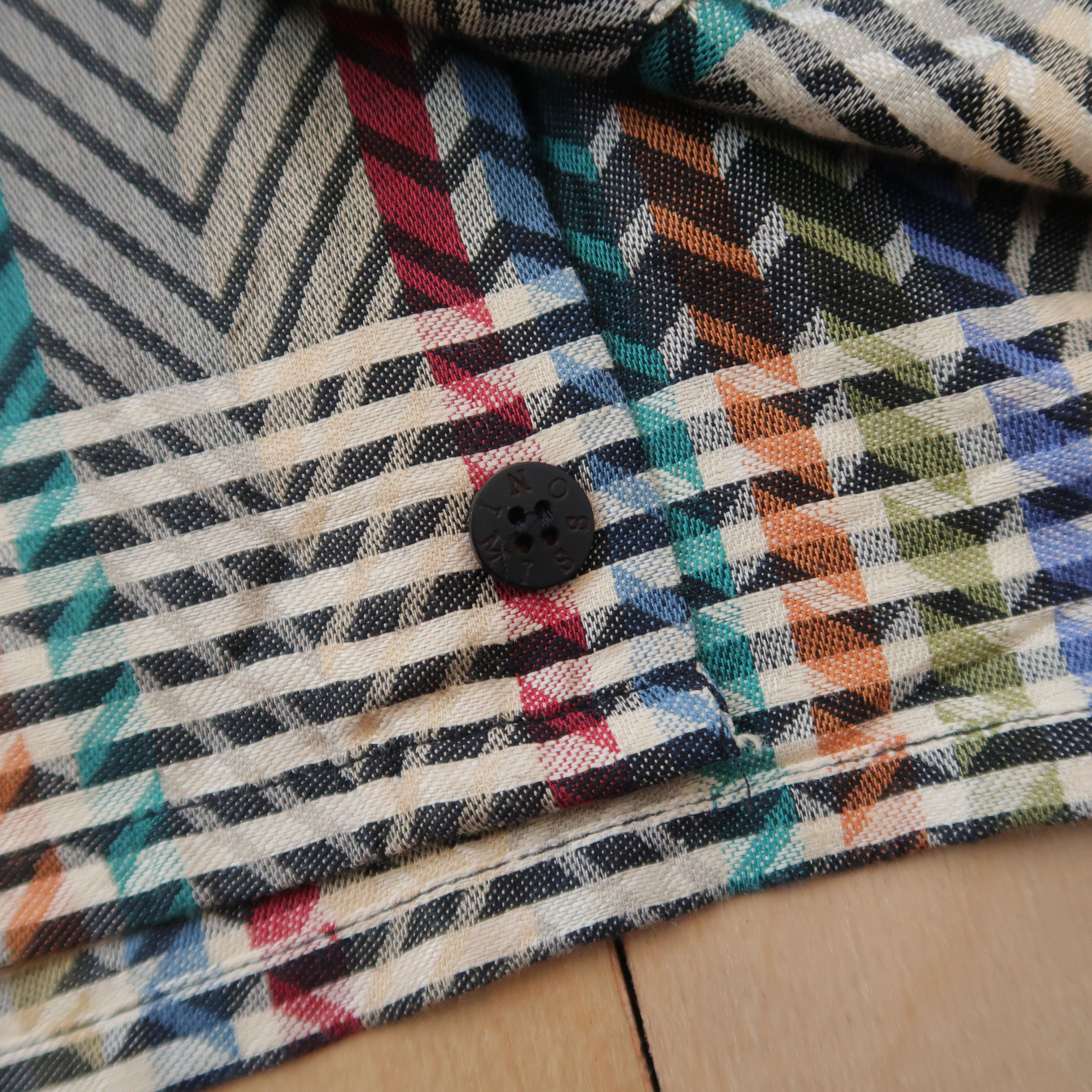 Missoni Vintage 80s Missoni Psychedelic Zig Zag Stitch Pattern Shirt Size US L / EU 52-54 / 3 - 11 Thumbnail