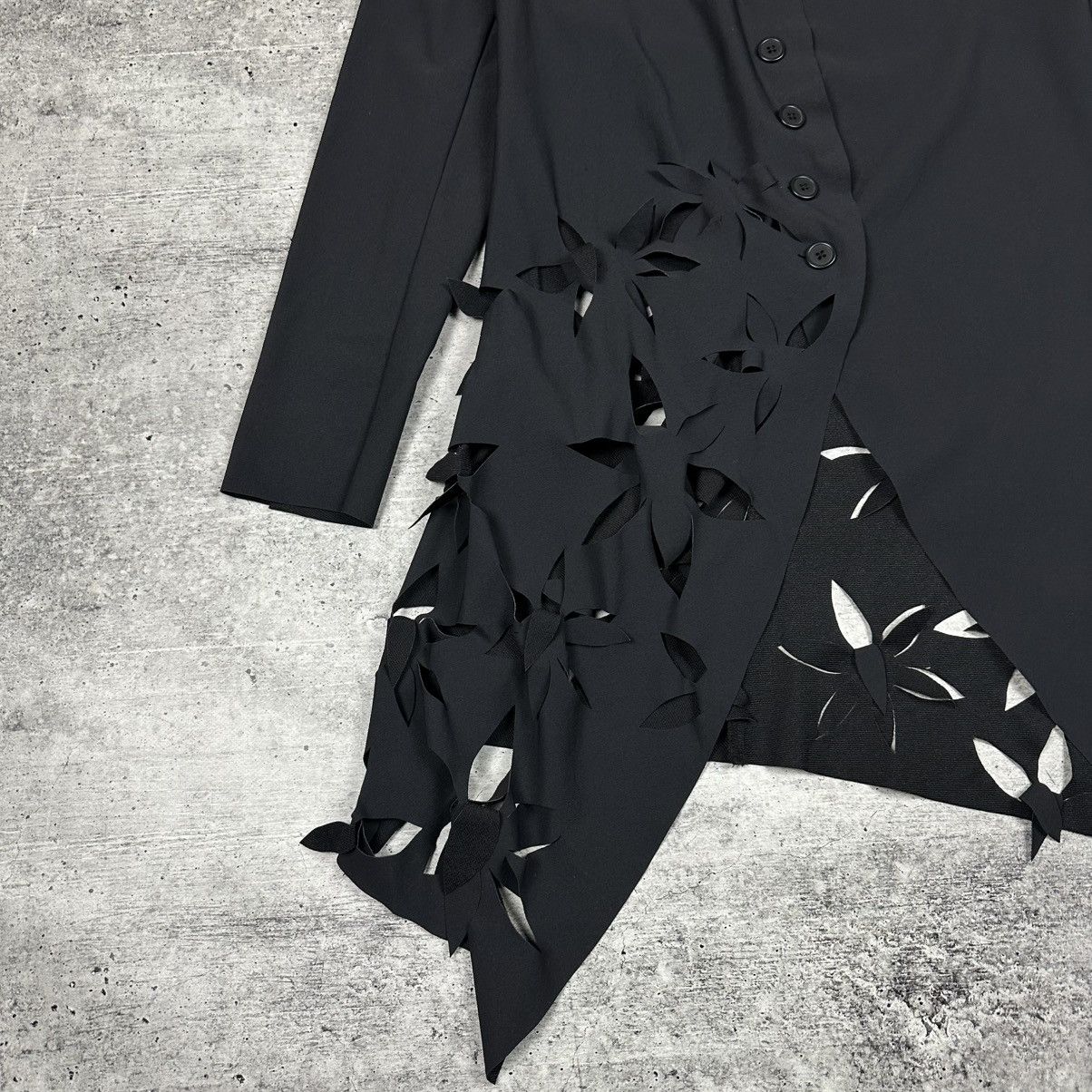 Rundholz Rundholz Black Label Coat Flower Cutouts Black Nylon Women Size S / US 4 / IT 40 - 5 Thumbnail