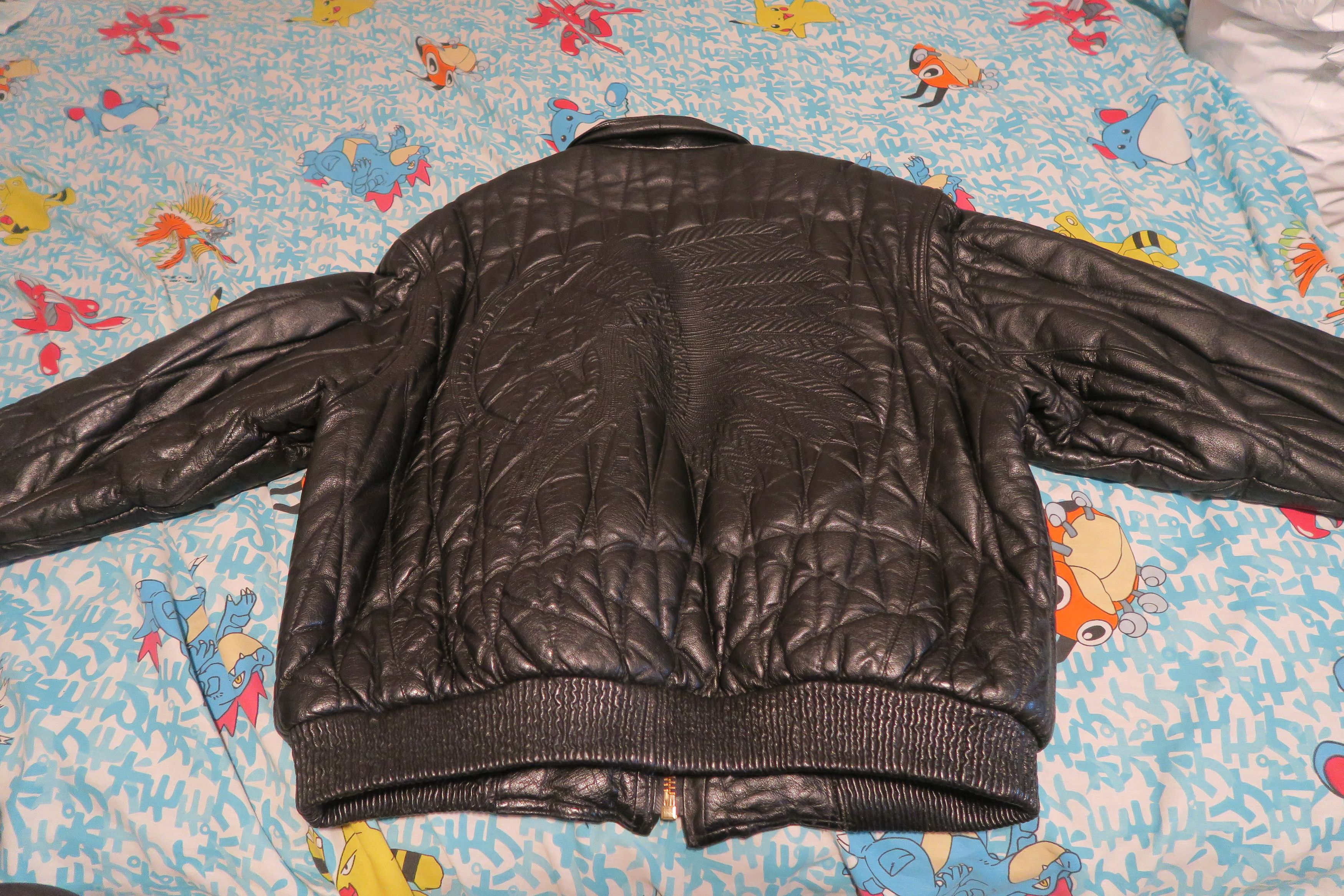 Genuine Leather × Vintage VTG 90s Max USA Leather Jacket Patterned Indian Head Size US XL / EU 56 / 4 - 1 Thumbnail