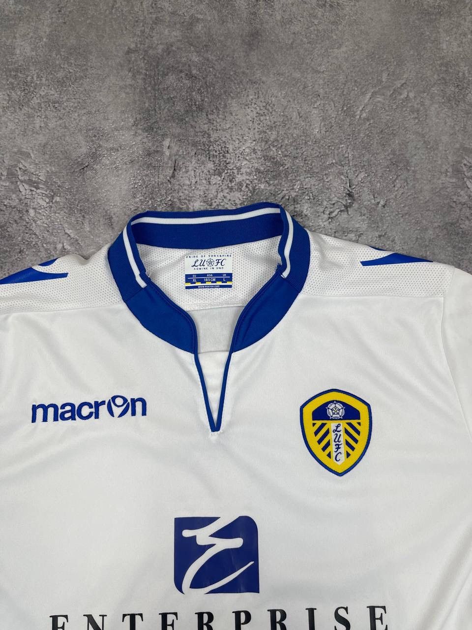 Macron Macron Men Football Shirt Jersey Leeds White Blue 2014/15 Size US XXL / EU 58 / 5 - 4 Thumbnail
