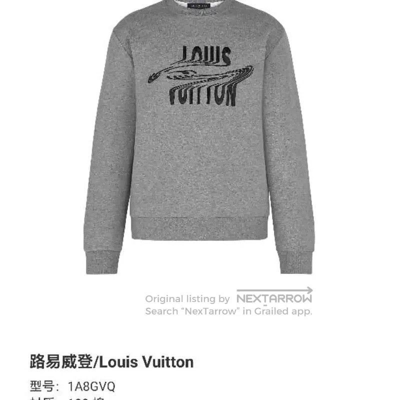 Louis Vuitton Louis Vuitton Gray Cotton Men's Sweatshirt . Size US L / EU 52-54 / 3 - 6 Thumbnail