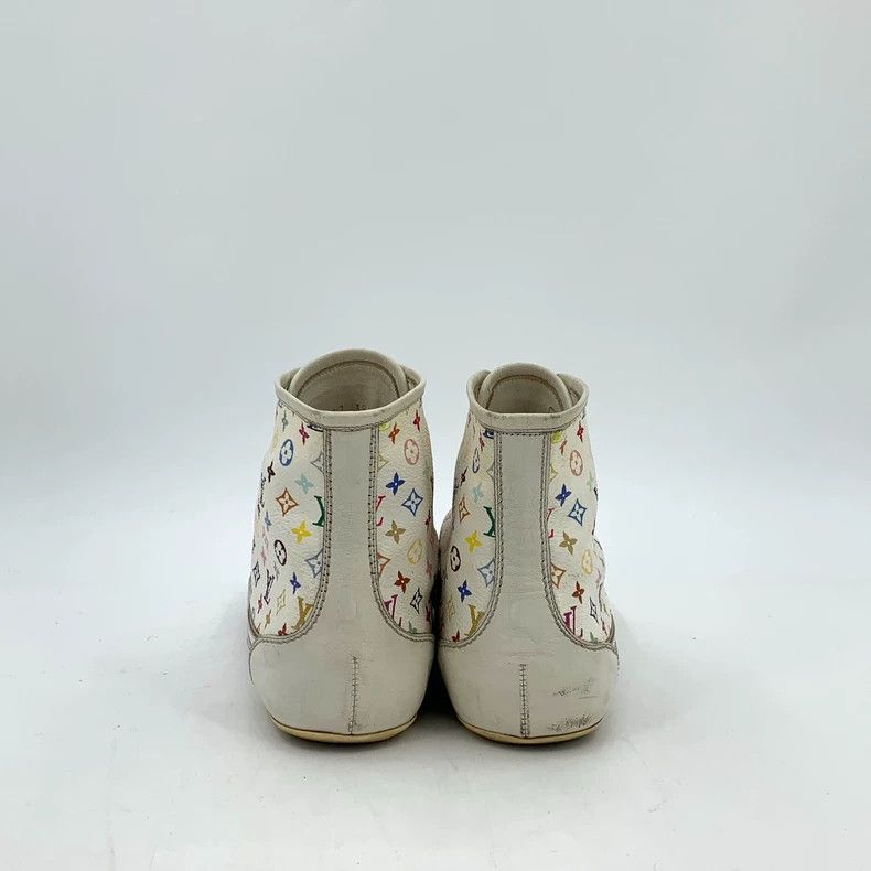 Louis Vuitton Louis Vuitton White logo print lace up casual sports shoes Size US 5.5 / EU 38 - 4 Thumbnail
