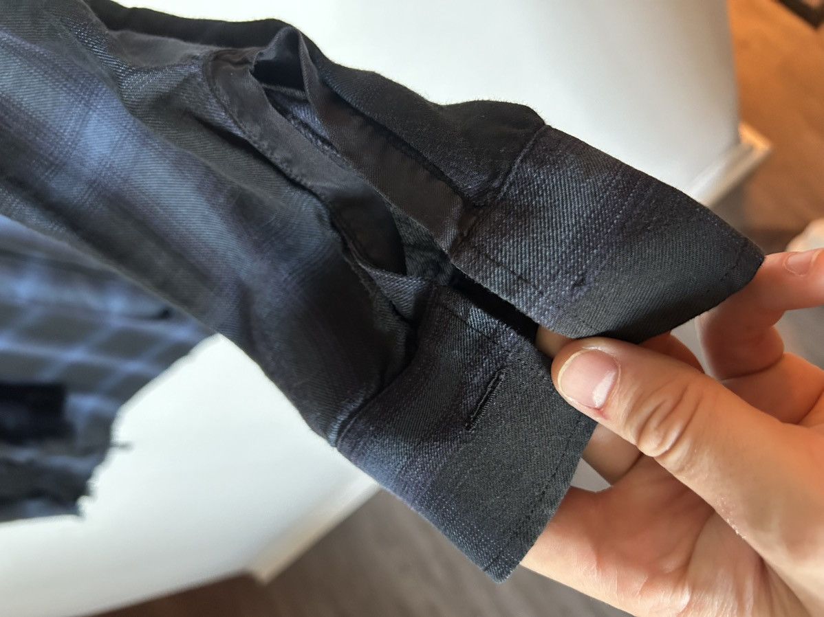 Saint Laurent Paris Saint Laurent Paris Black & Blue Distressed Flannel Size US XS / EU 42 / 0 - 8 Thumbnail
