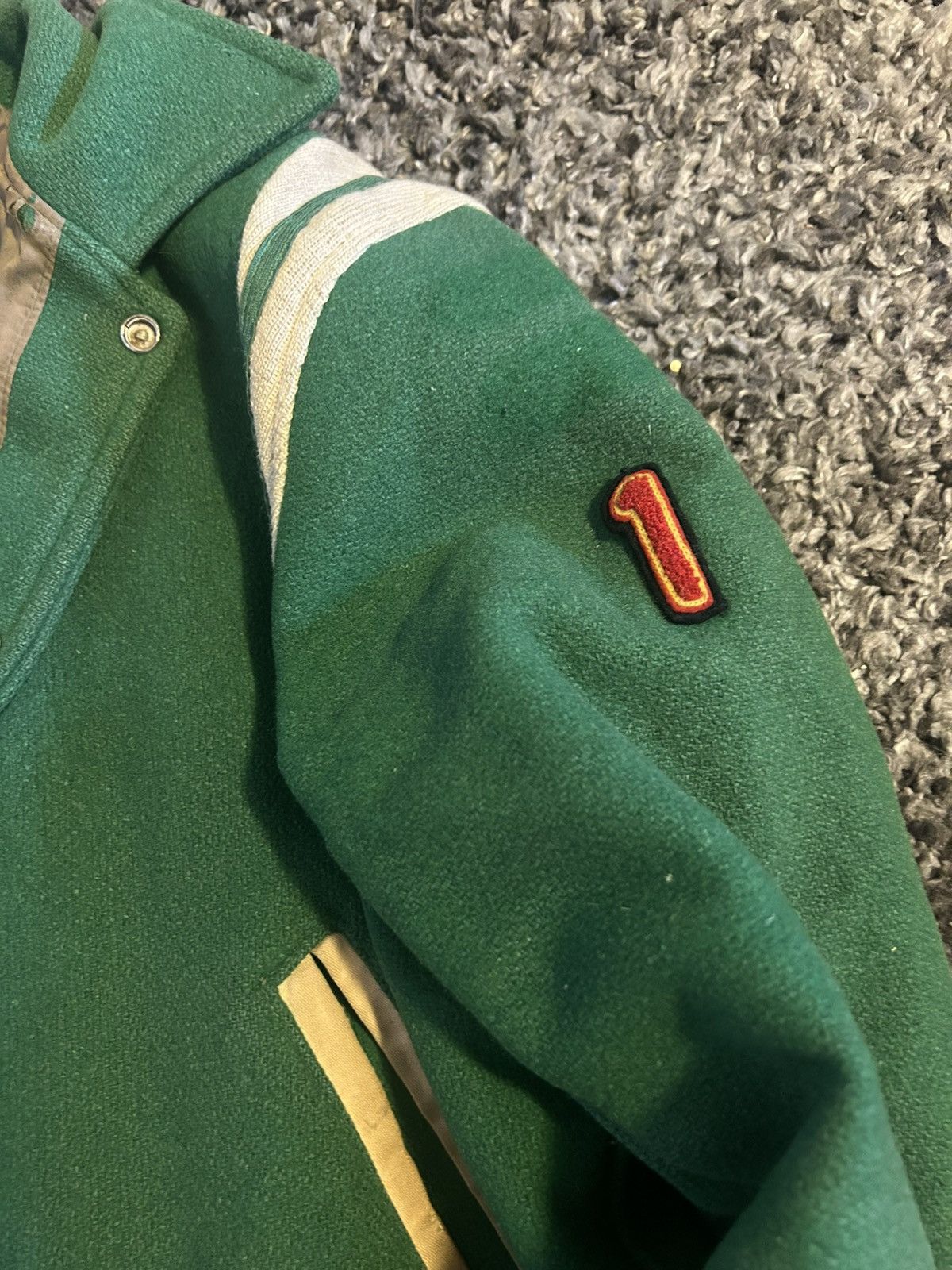 Other 1950’s Green Varsity Wool Letterman Jacket MHS Size US M / EU 48-50 / 2 - 4 Thumbnail