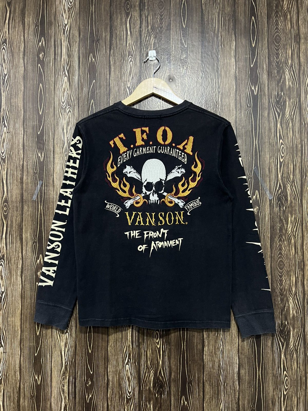 Vanson Leathers Vintage Vanson Leathers Embroidery ‘TFOA’ Longsleeve Tshirt Size US S / EU 44-46 / 1 - 1 Thumbnail