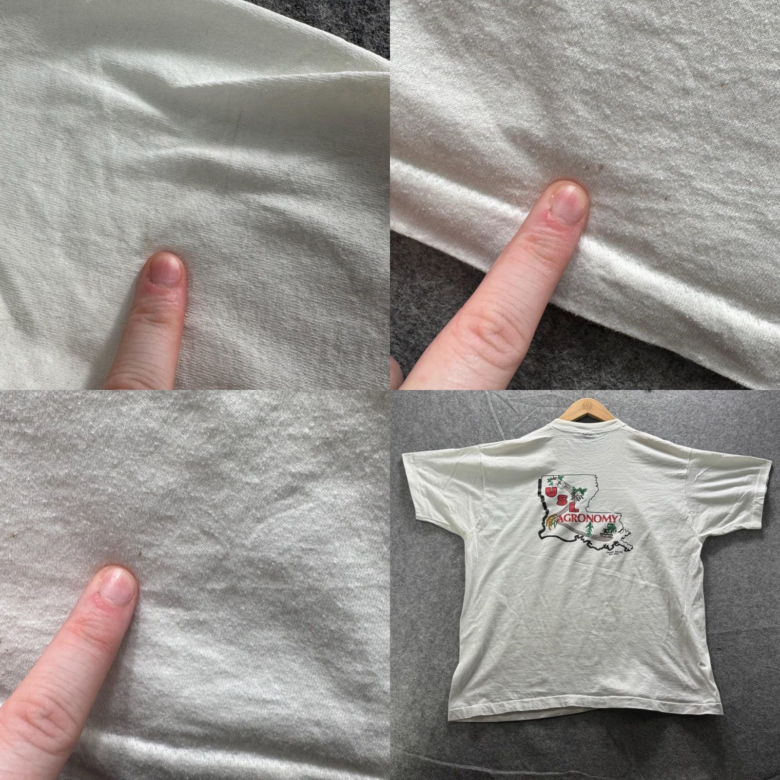 Vintage Vintage Screen Stars Best Mens 2XL White Graphic Tee Crew Neck Short Sleeve USL AGRONOMY CLUB Shirt Size US XXL / EU 58 / 5 - 8 Thumbnail