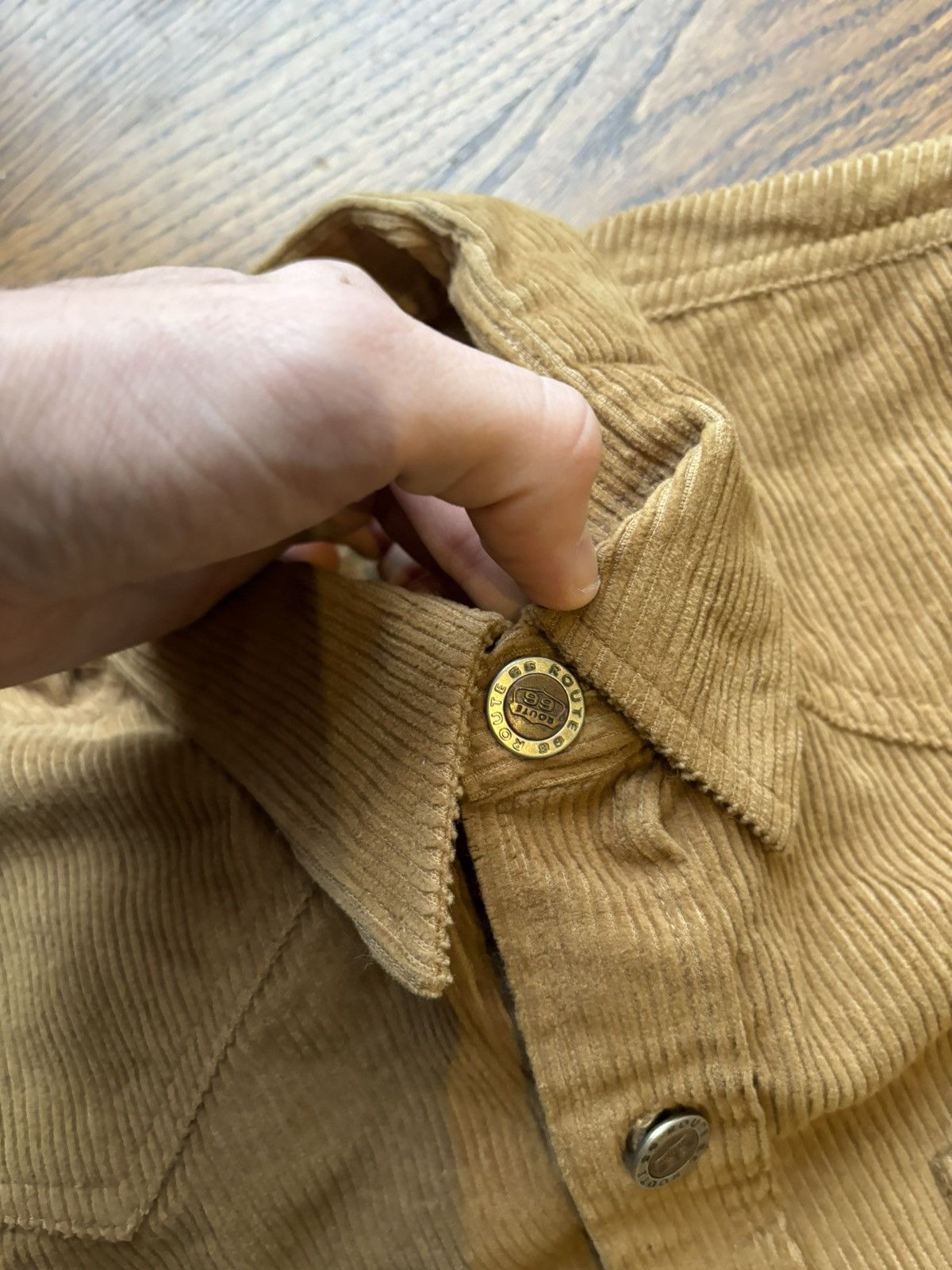 Route 66 × Vintage 90s Vintage Corduroy Jacket Raw Hem Crop Boxy Straight Edge Size US S / EU 44-46 / 1 - 4 Thumbnail