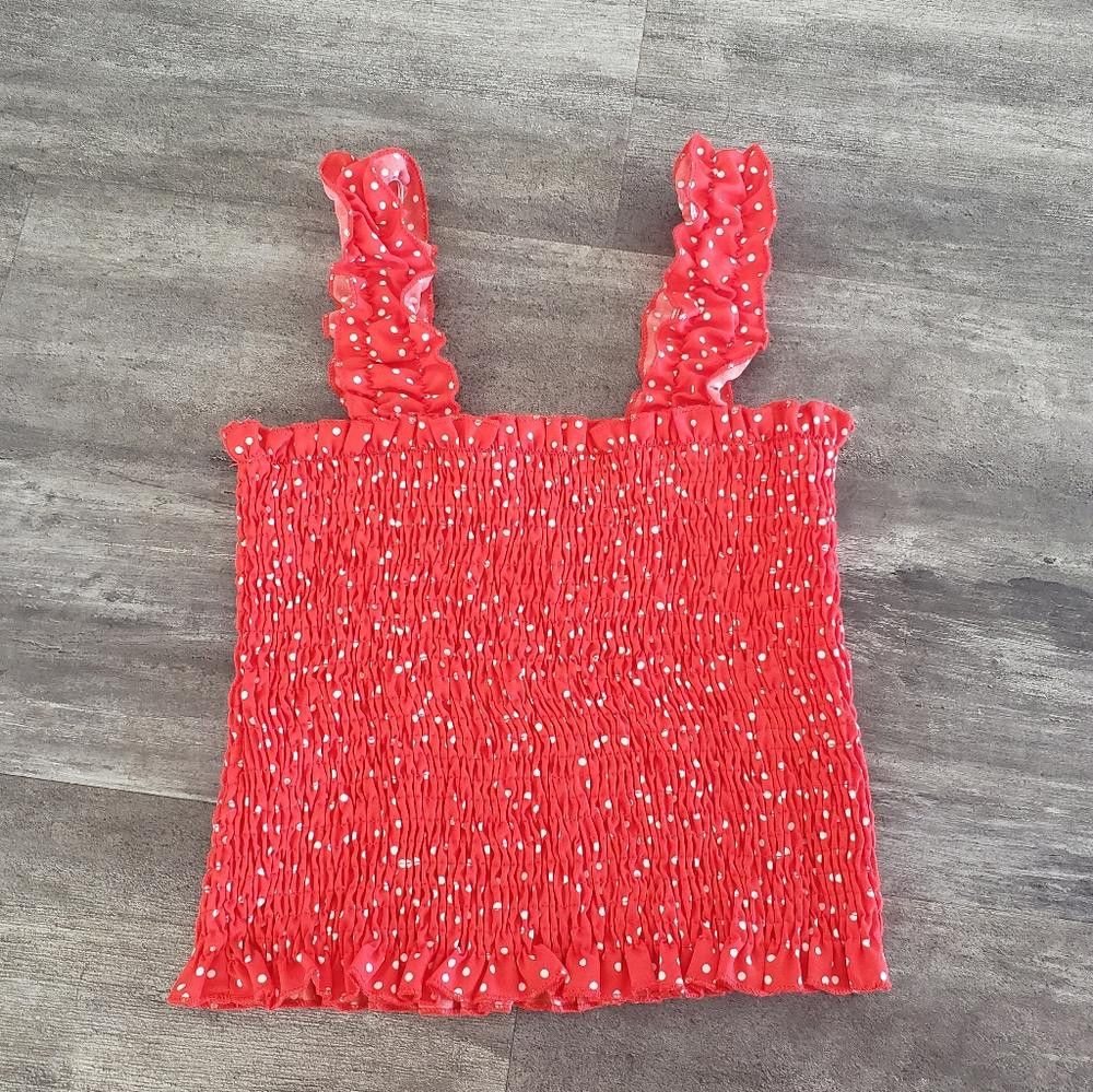 Shein Red White Polka Dot SHEIN Cropped Tank Size S / US 4 / IT 40 - 2 Thumbnail