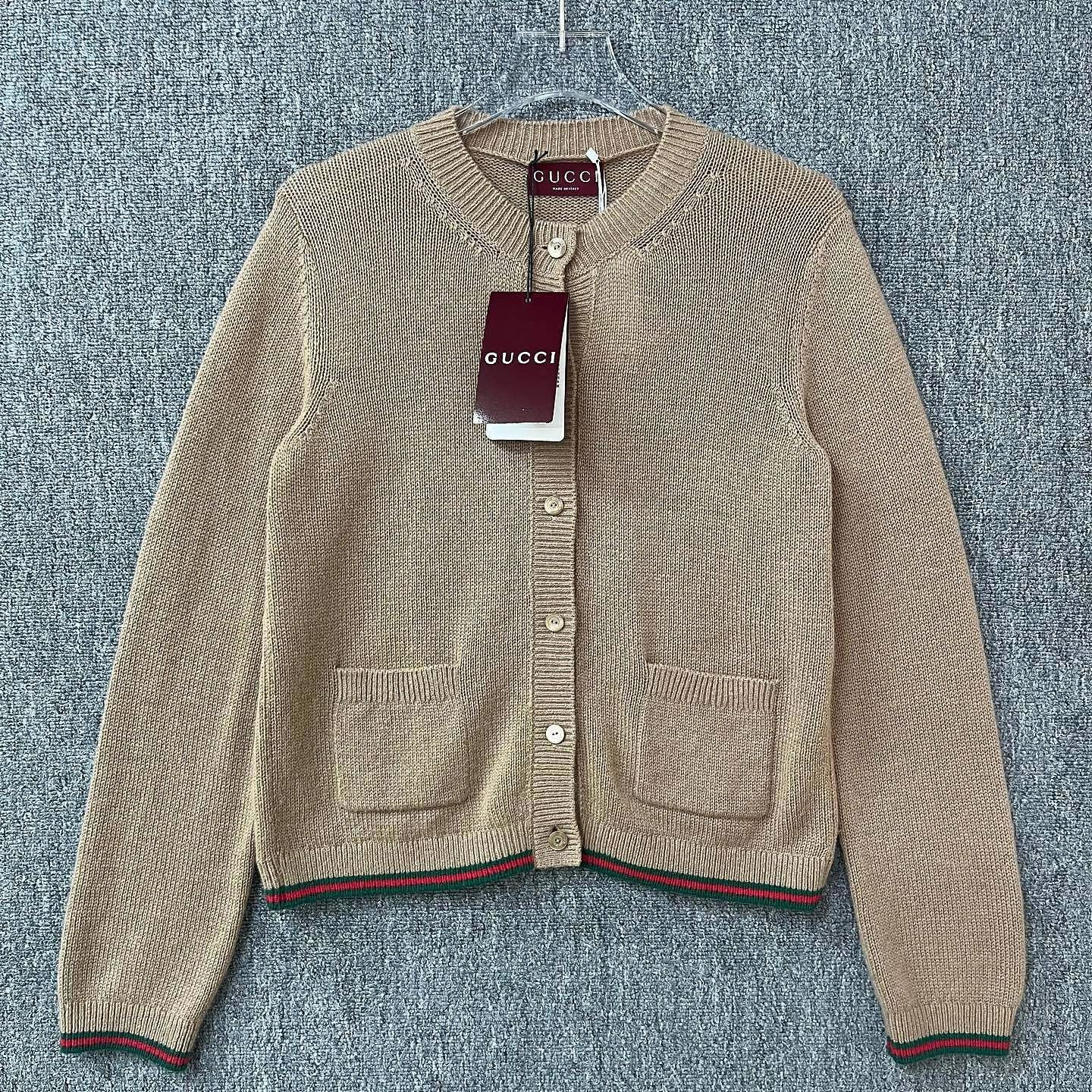 Gucci Gucci Web Trim Cashmere Cardigan Size M Size M / US 6-8 / IT 42-44 - 1 Thumbnail