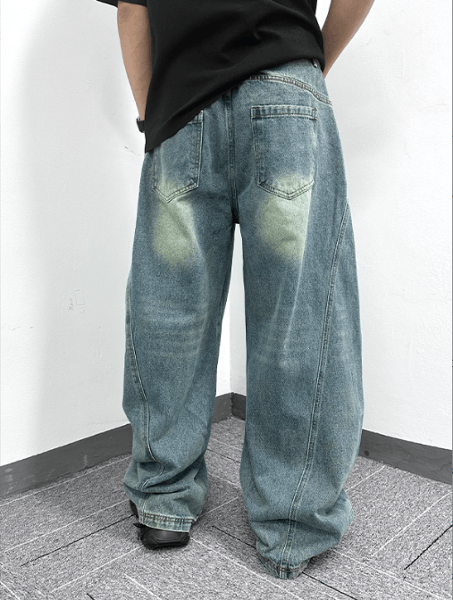 Japanese Brand × Jean Vintage scimitar silhouette stitching casual washed jeans Size US 34 / EU 50 - 4 Thumbnail