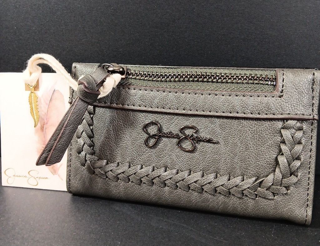 Jessica Simpson Jessica Simpson Jaclyn Faux Leather Fold Over Wallet Black Size ONE SIZE - 1 Thumbnail