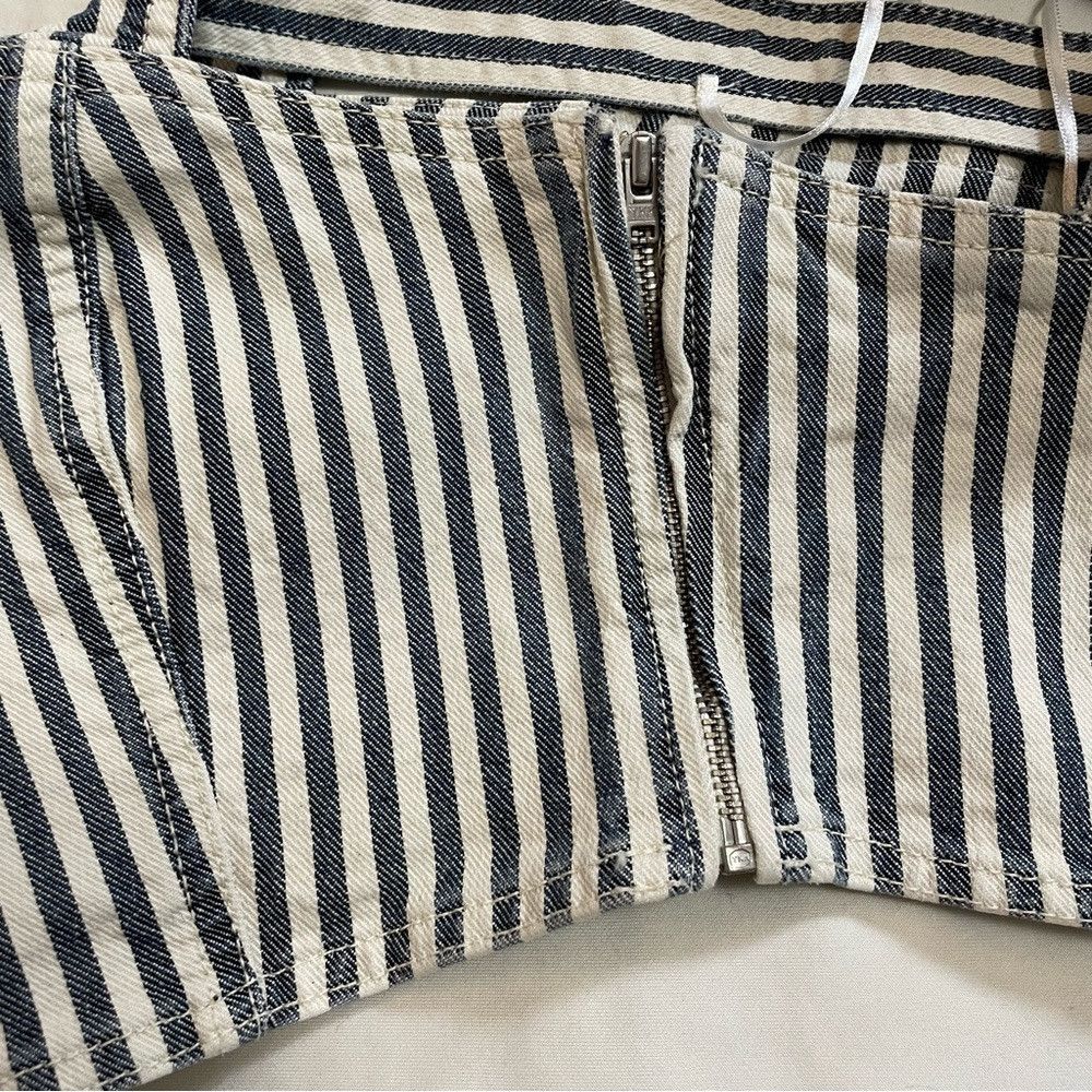 Zara NWT New Zara Striped Denim Crop Top Size S Size S / US 4 / IT 40 - 9 Thumbnail