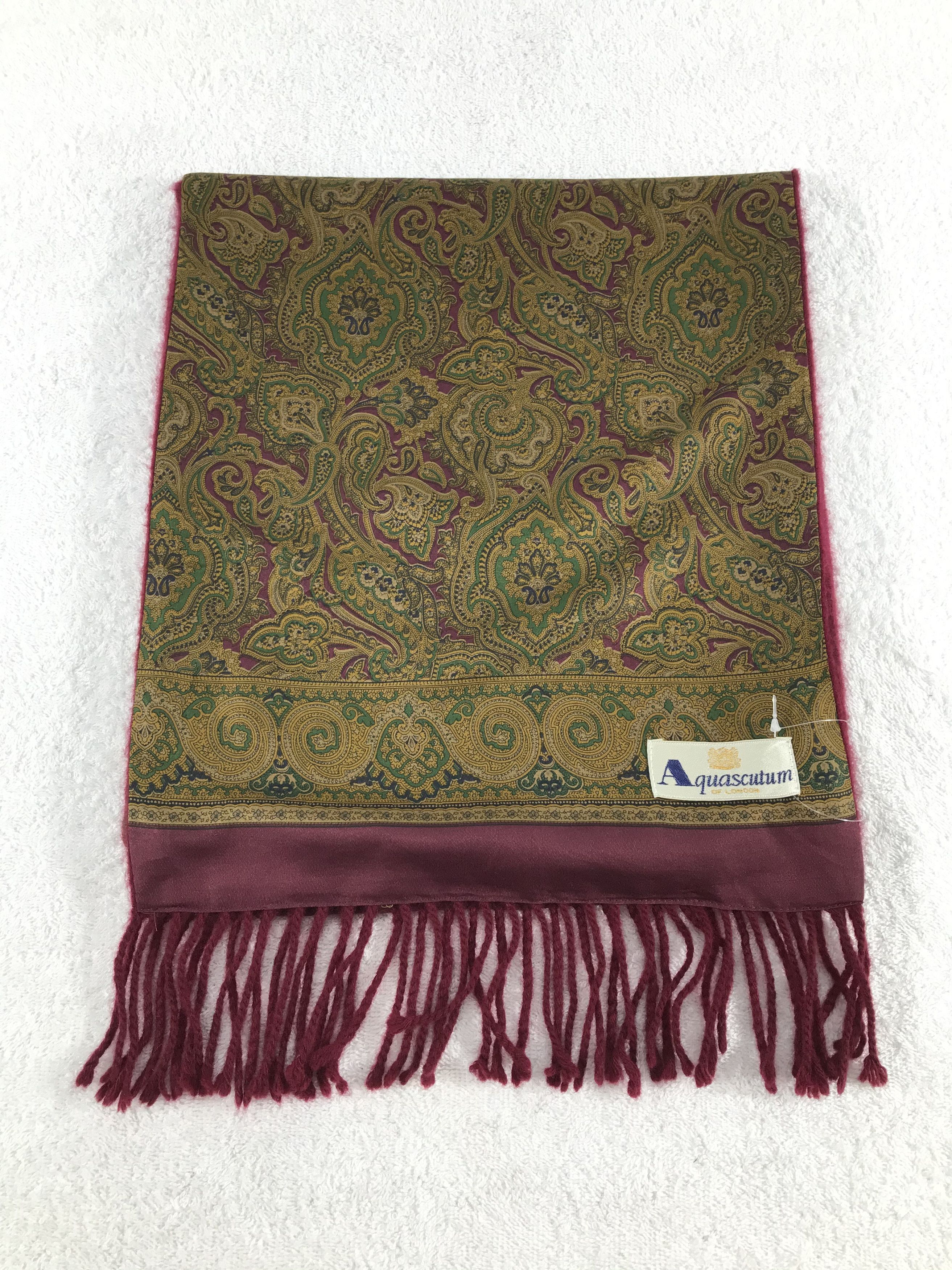 Aquascutum × Vintage Aquascutum Scarf / Muffler / Neckwear - WW1484 Size ONE SIZE - 2 Thumbnail