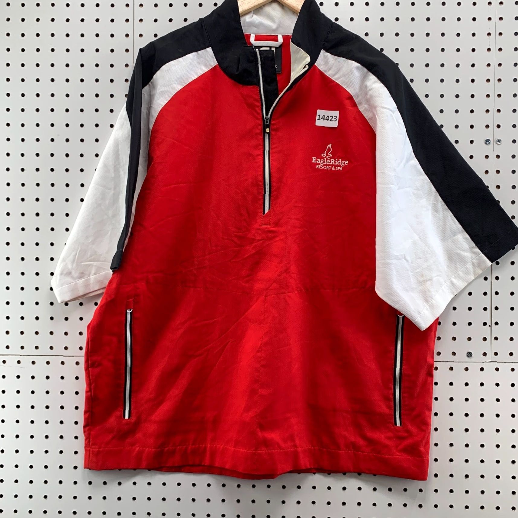 Footjoy Footjoy Golf 1/4 Zip Pullover Windbreaker Red Black Short Sleeve Mens L Jacket Size US L / EU 52-54 / 3 - 6 Thumbnail