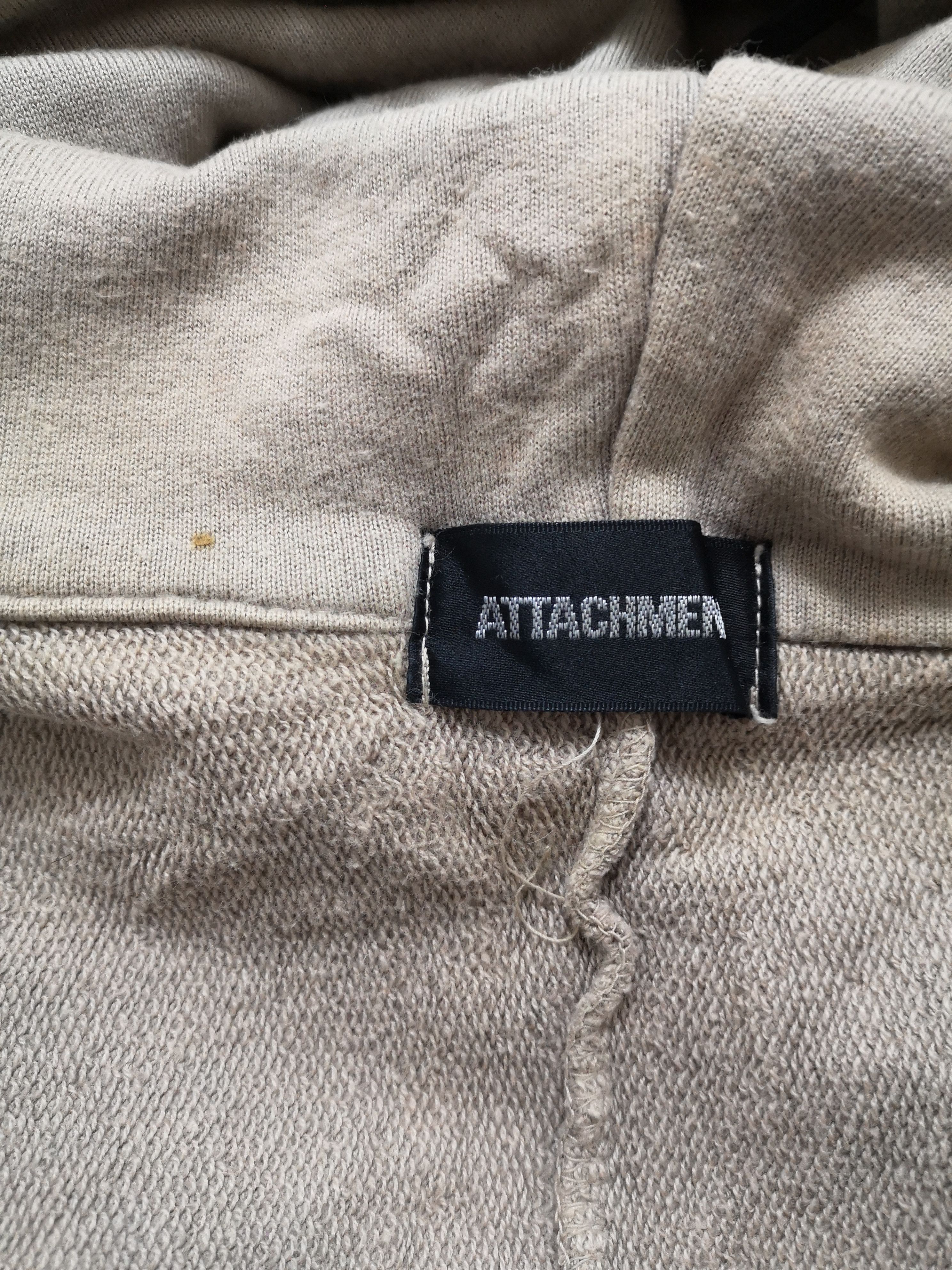 Attachment × Japanese Brand Dusty Sand Cotton Loop Back Swestshirt Hooded Sleeves Scarf Size ONE SIZE - 2 Thumbnail