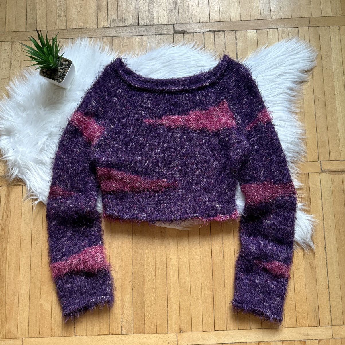 If Six Was Nine 📌 Vintage Y2K Per Una Mohair Cropped Sweater Cutie Style Size M / US 6-8 / IT 42-44 - 1 Thumbnail