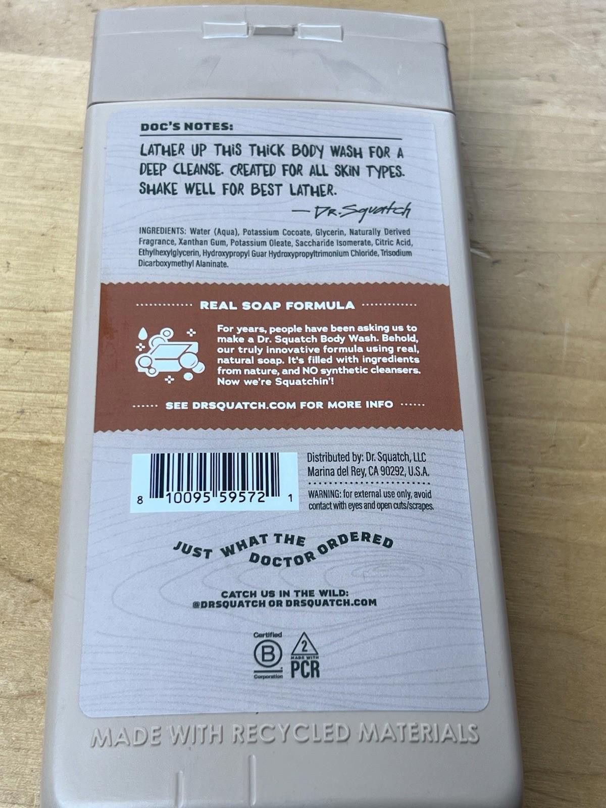 Other Dr. Squatch Men's Body Wash Wood Barrel Bourbon 14 oz Soap Size ONE SIZE - 5 Thumbnail