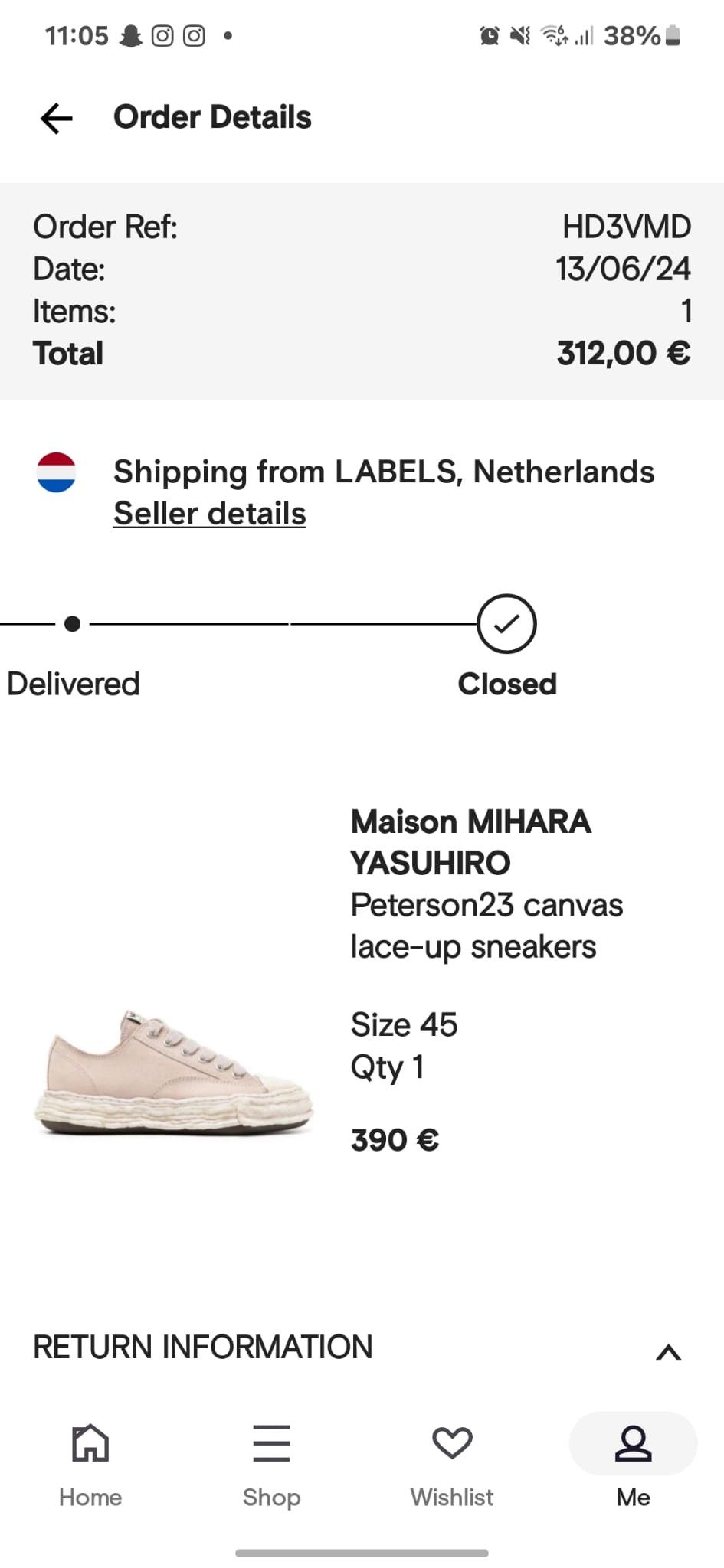 Maison MIHARA YASUHIRO Peterson23 canvas lace-up sneakers Size US 12 / EU 45 - 9 Thumbnail