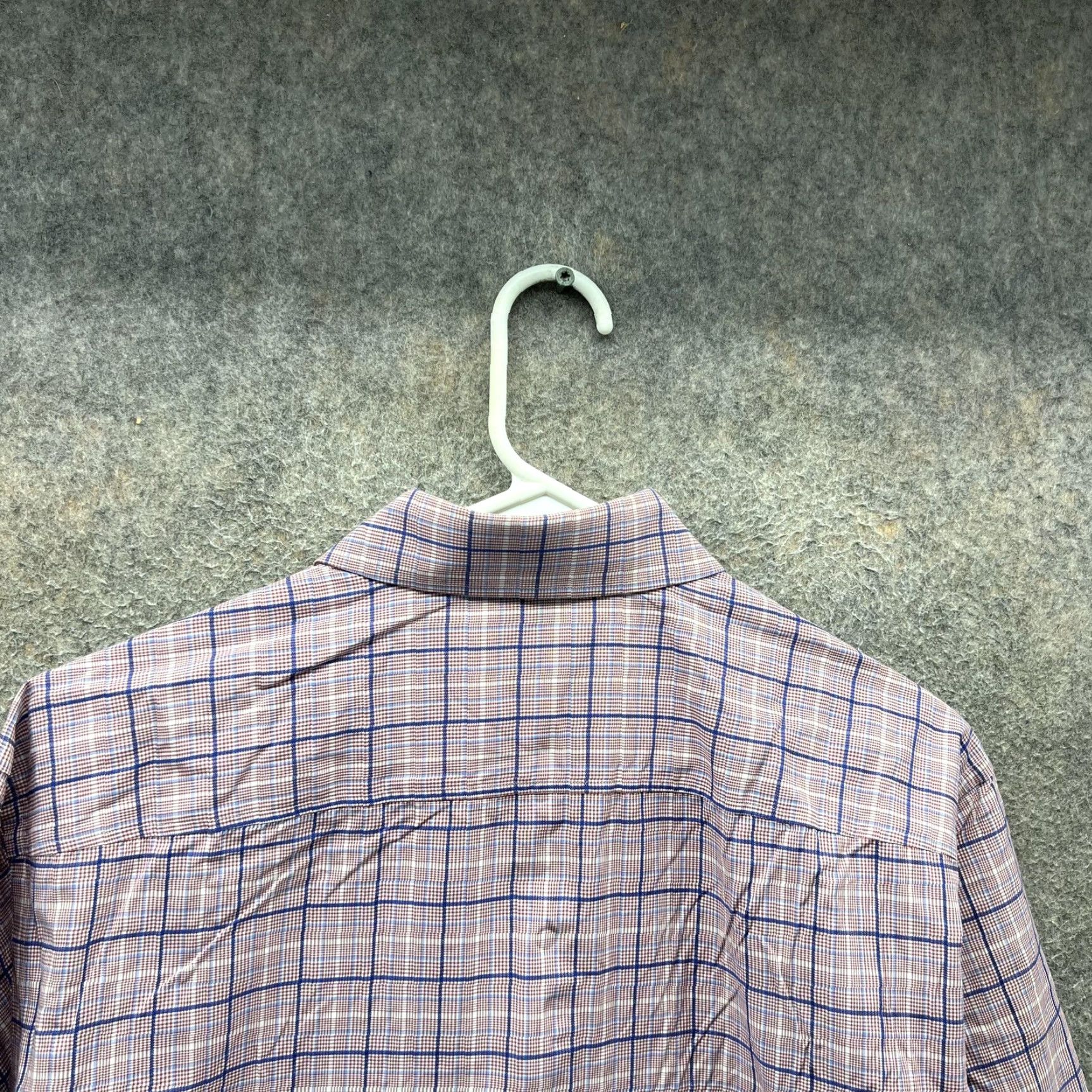 Hugo Boss HUGO BOSS Dress Shirt Mens 16 41 Purple Blue Check Slim Fit Long Sleeve Size 42R - 6 Thumbnail