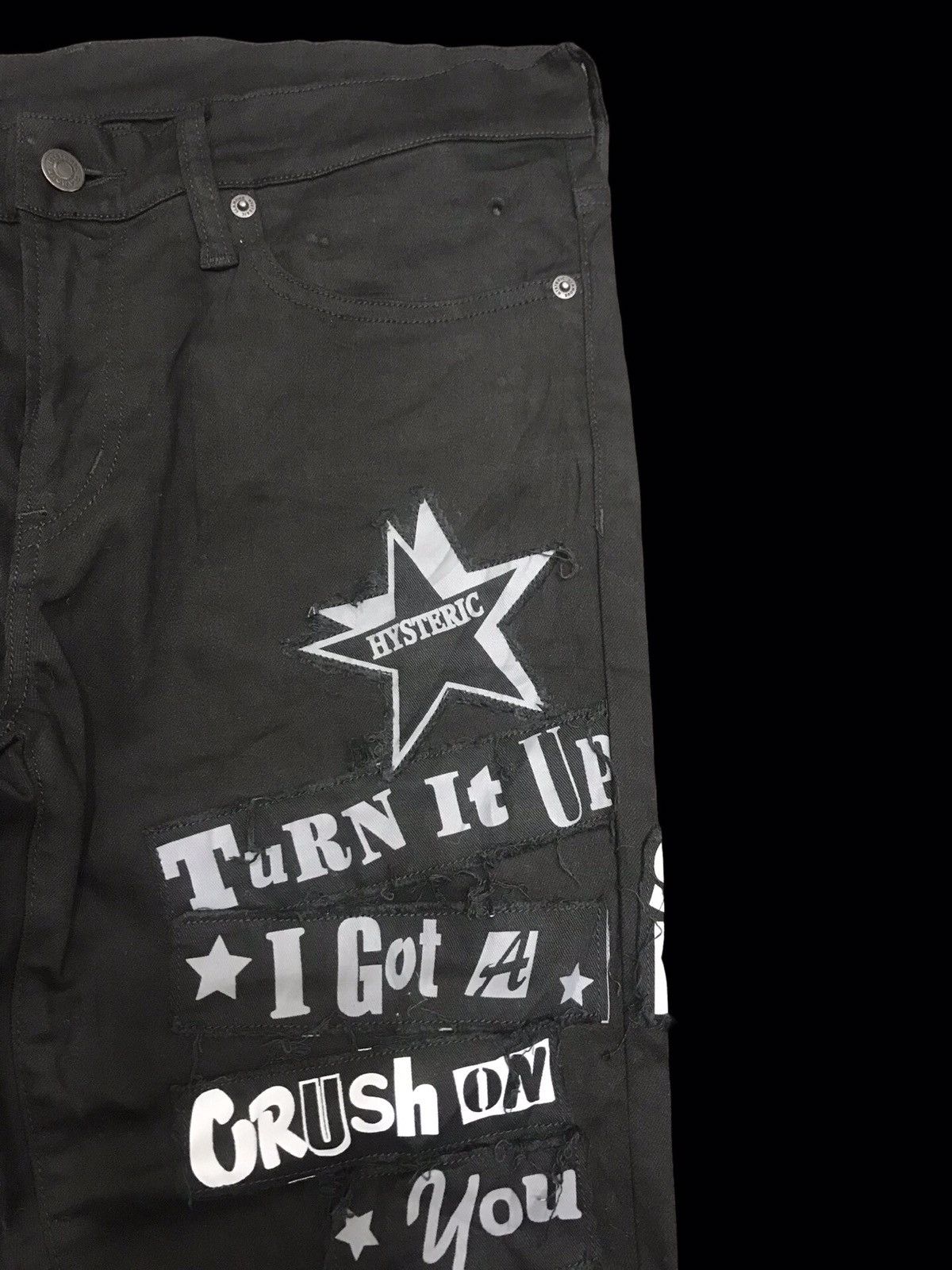 Hysteric Glamour 💥ARCHIVAL DESIGN💥HYSTERIC GLAMOUR SKINNY PATCHES PANT F371 Size US 33 - 3 Thumbnail