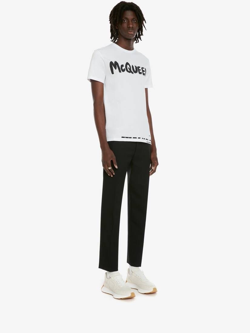 Alexander McQueen o1w1db10725 McQueen Graffiti T-Shirt in White Size US XXL / EU 58 / 5 - 3 Thumbnail