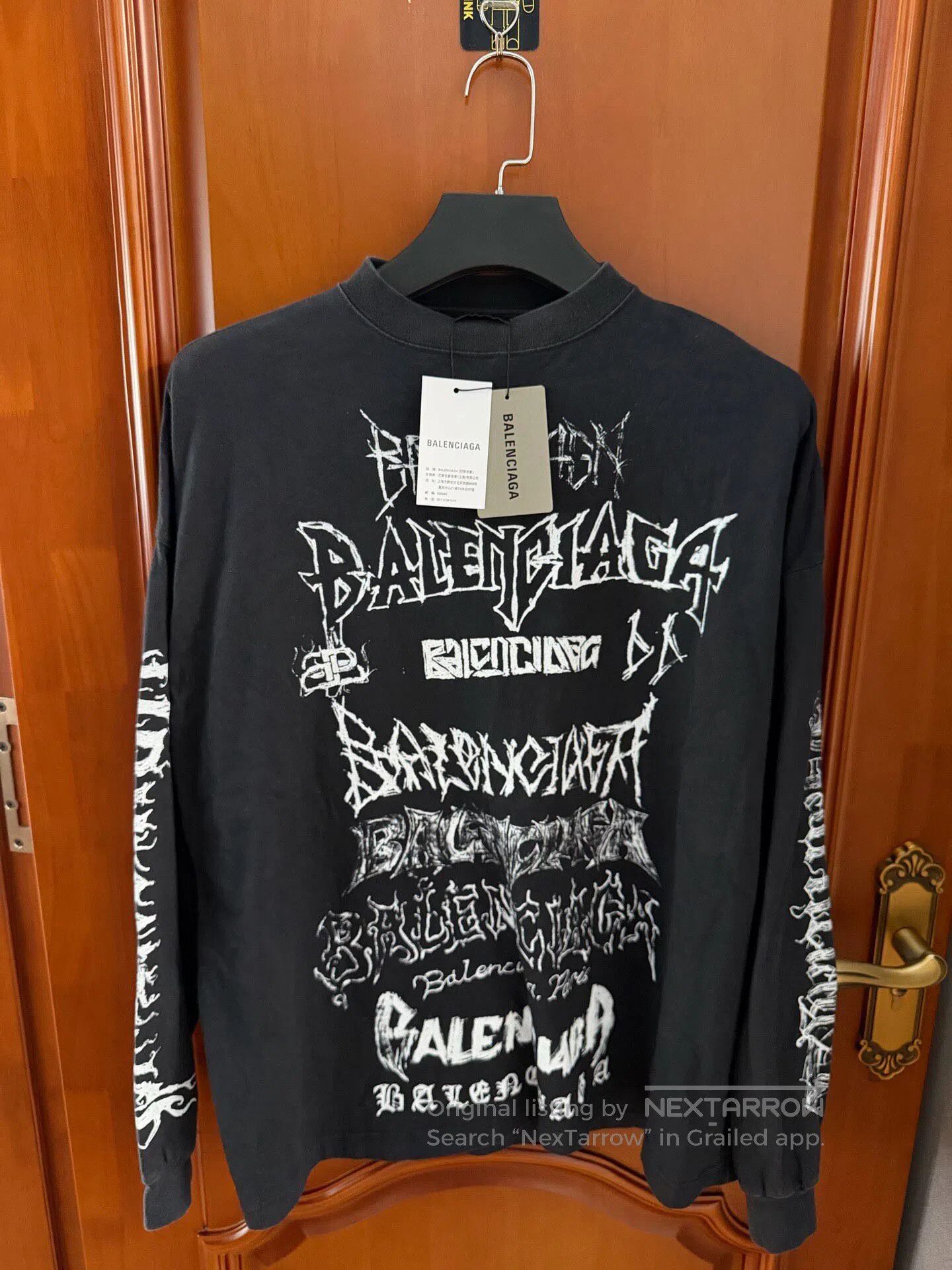 Balenciaga Balenciaga Archive Multi Logo Longsleeve Tee Shirt