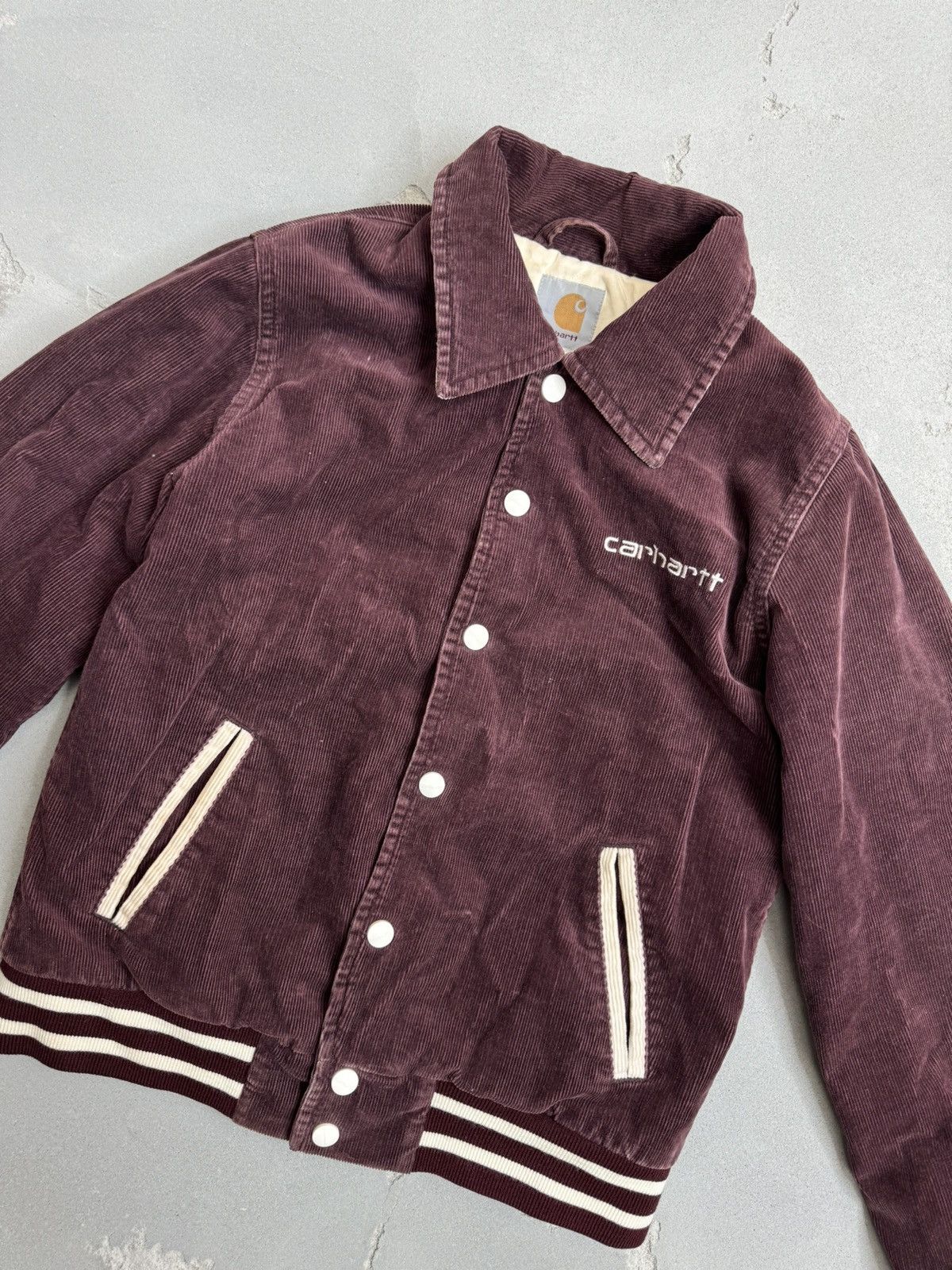 Carhartt Carhartt FW 2010 Logo Corduroy Velvet Varsity Bomber Jacket Size US S / EU 44-46 / 1 - 3 Thumbnail