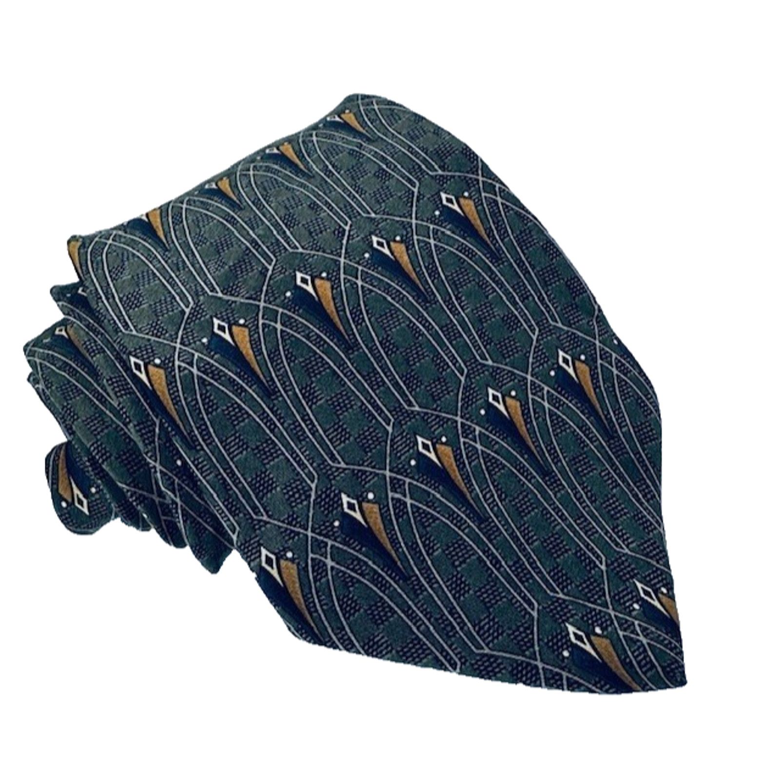 Etienne Aigner Heritage by Etjenne Aigner Tie Silk Costa Rica Green Geo Size ONE SIZE - 1 Thumbnail
