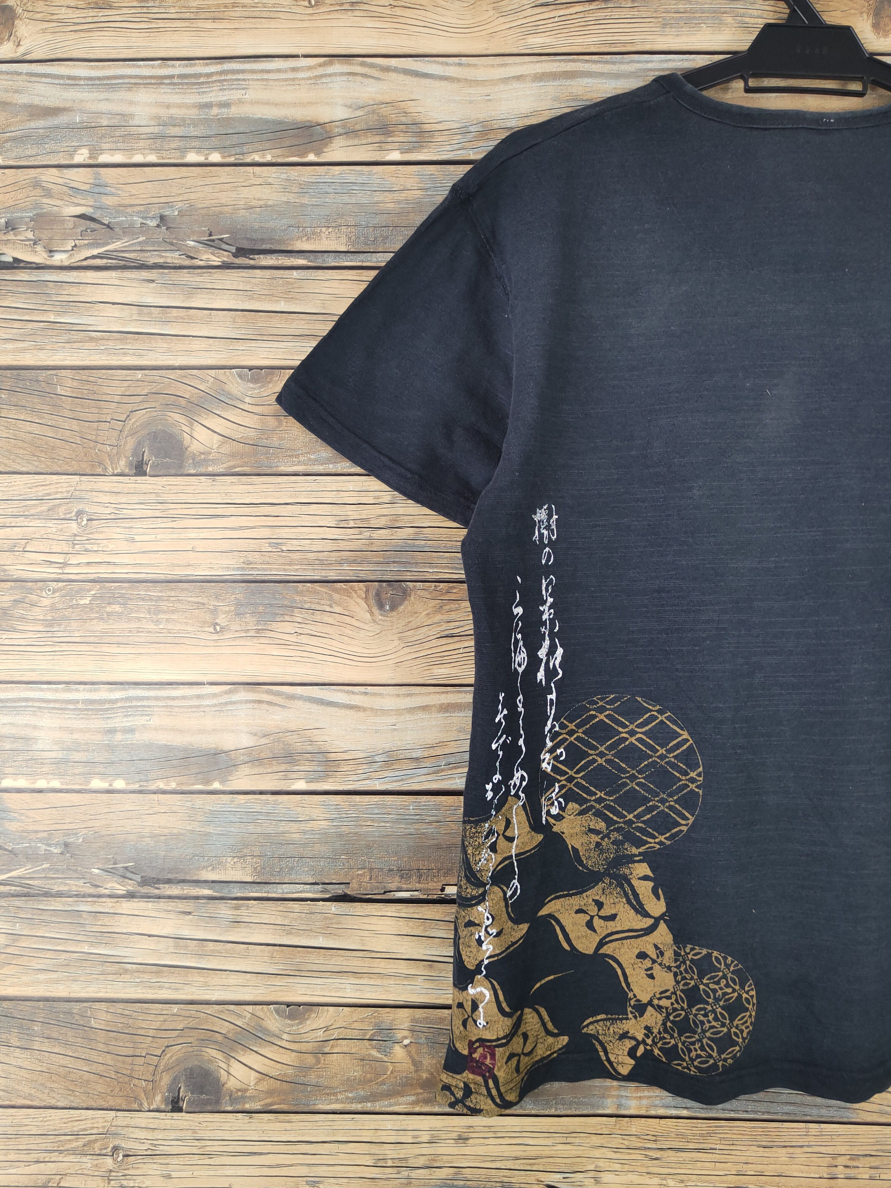 Japanese Brand DL Japan vintage embroidered Black Faded tee #564 Size US M / EU 48-50 / 2 - 10 Thumbnail