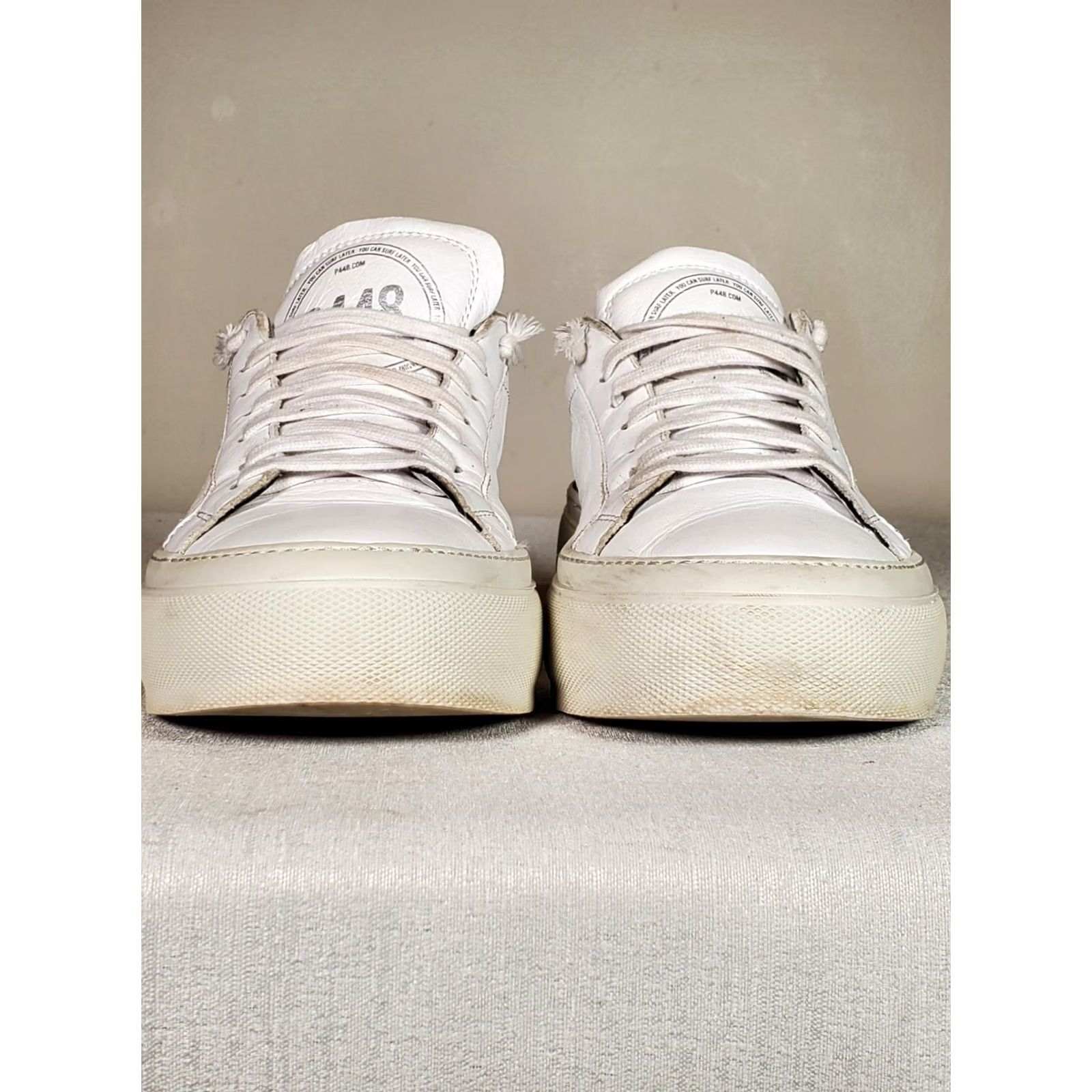 P448 P448 Sneakers Womens White Louise Rainbow Snake Embossed Logo Platform Women Size US 10 / IT 40 - 7 Thumbnail