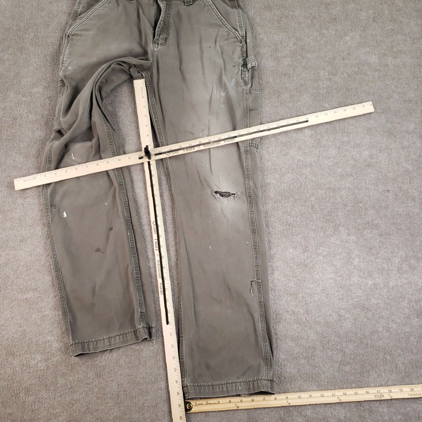 Carhartt Carhartt Pants Men 33x32 Green Relaxed Fit Carpenter Workwear Mens Size US 33 - 2 Thumbnail