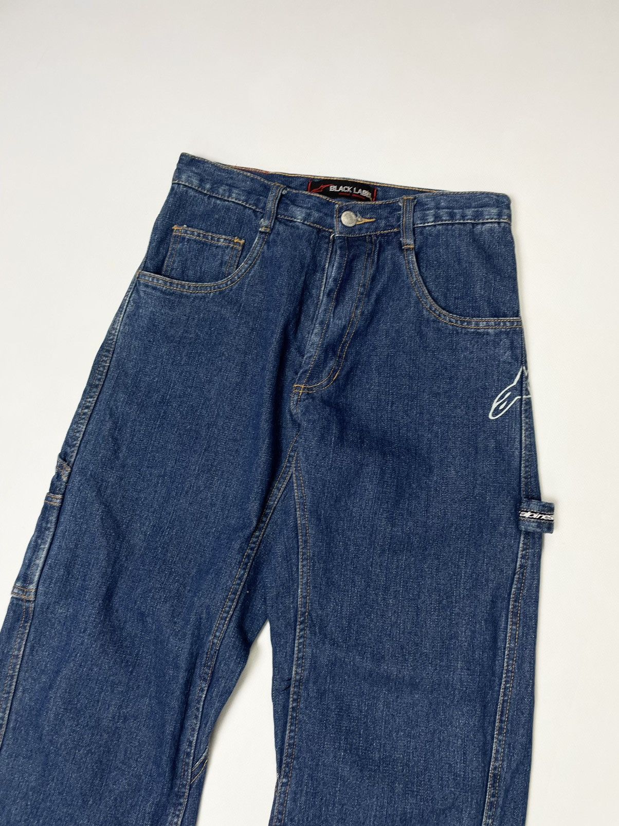 Alpinestars AlpineStars 💥 Blue Denim Y2K Racing Carpenter Work Jeans Size 28" / US 6 / IT 42 - 5 Thumbnail