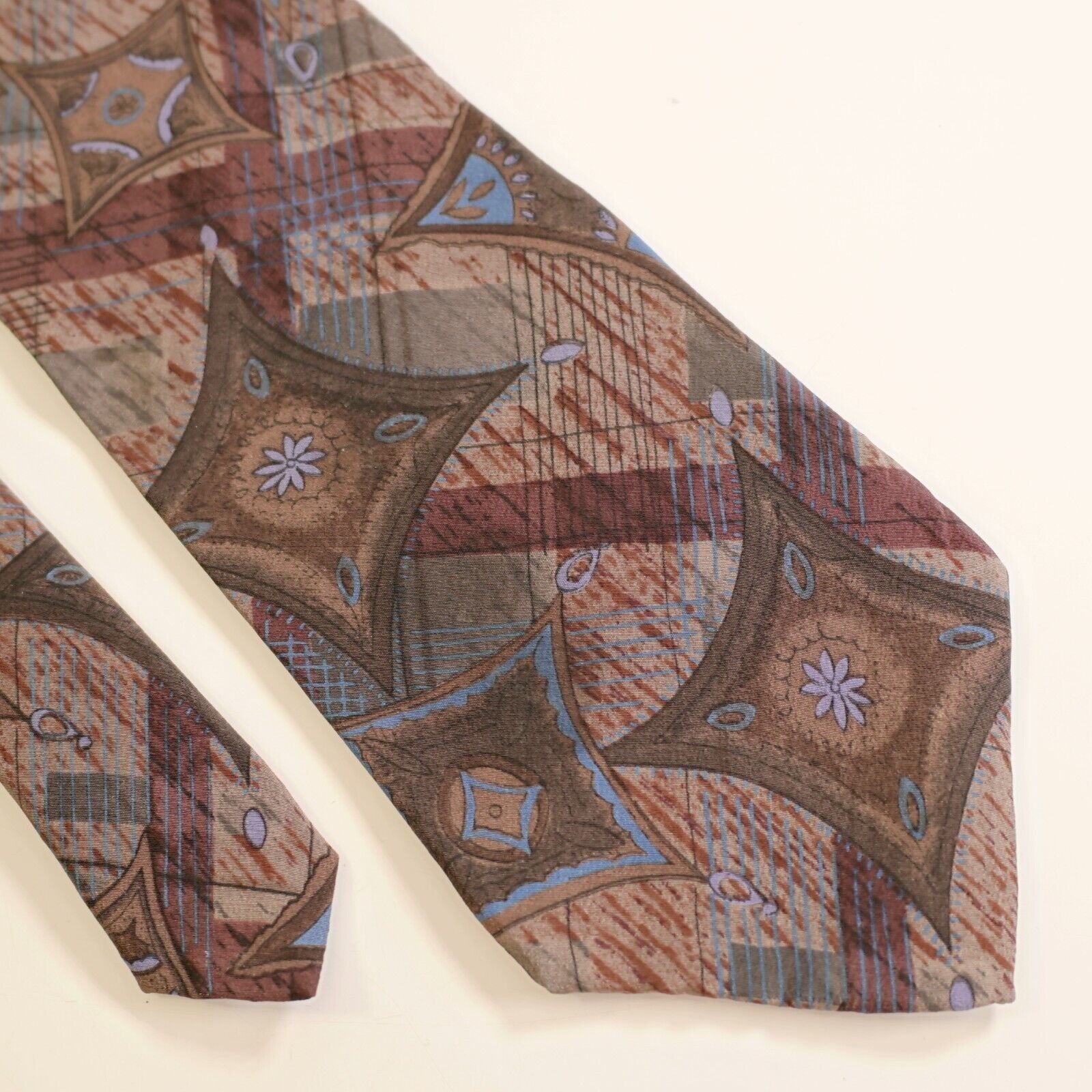 Designer Peters & Ashley Abstract Floral Green Maroon Beige Short Wid Size ONE SIZE - 1 Thumbnail