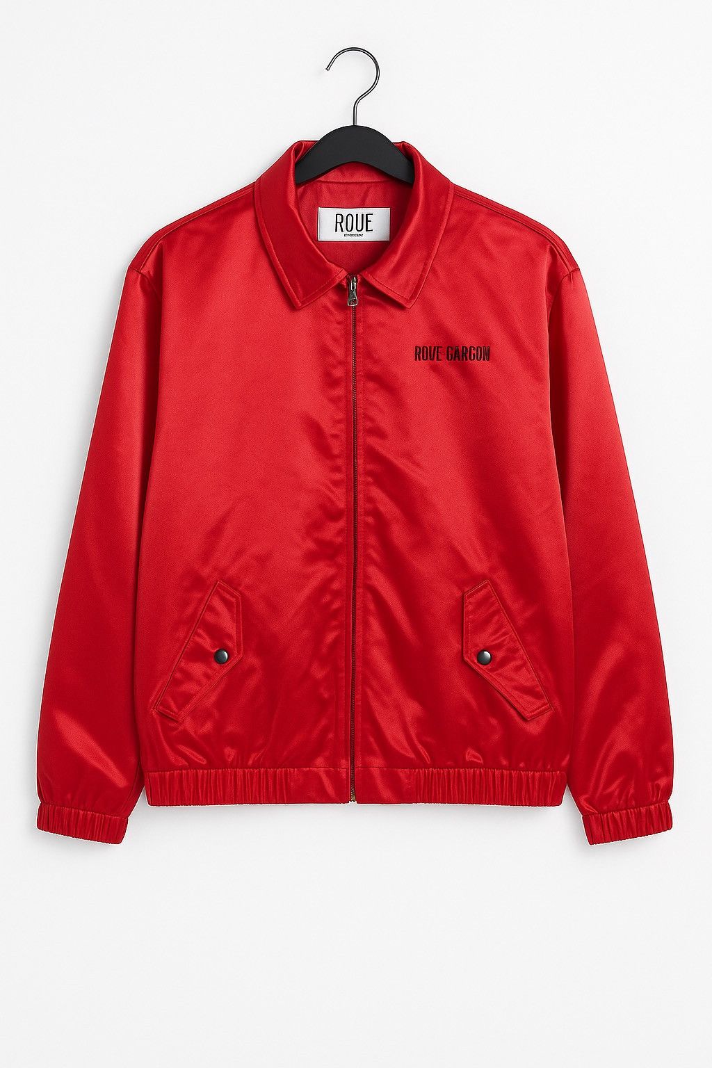 Vintage Vintage ROUE Garcon Red Satin Jacket – Motorsport Style Size US XL / EU 56 / 4 - 2 Thumbnail