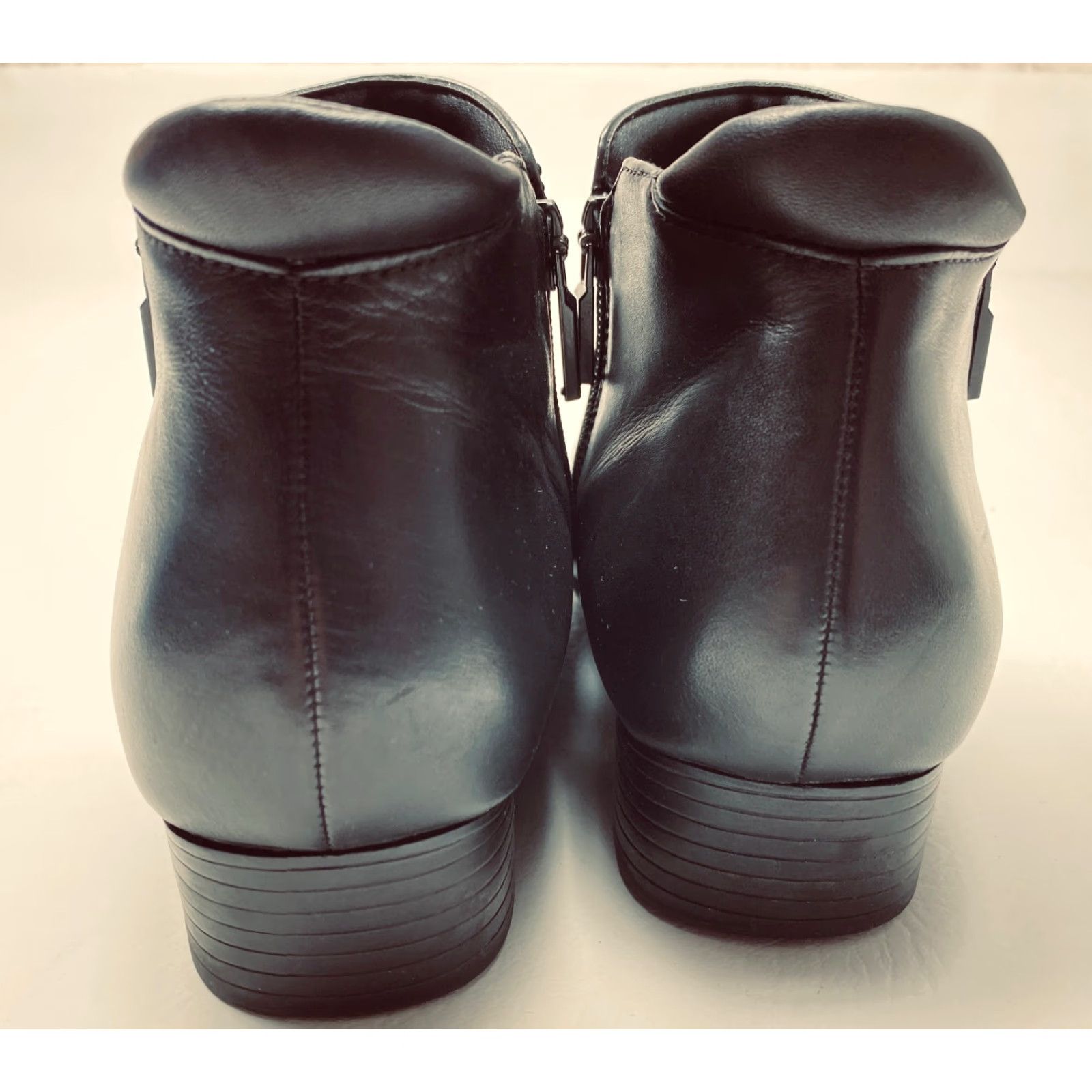 Vintage Trotters Major Bootie Womens 8WW Extra Wide Black Ankle Dual Zip Round Toe 1252 Size US 8 / IT 38 - 5 Thumbnail