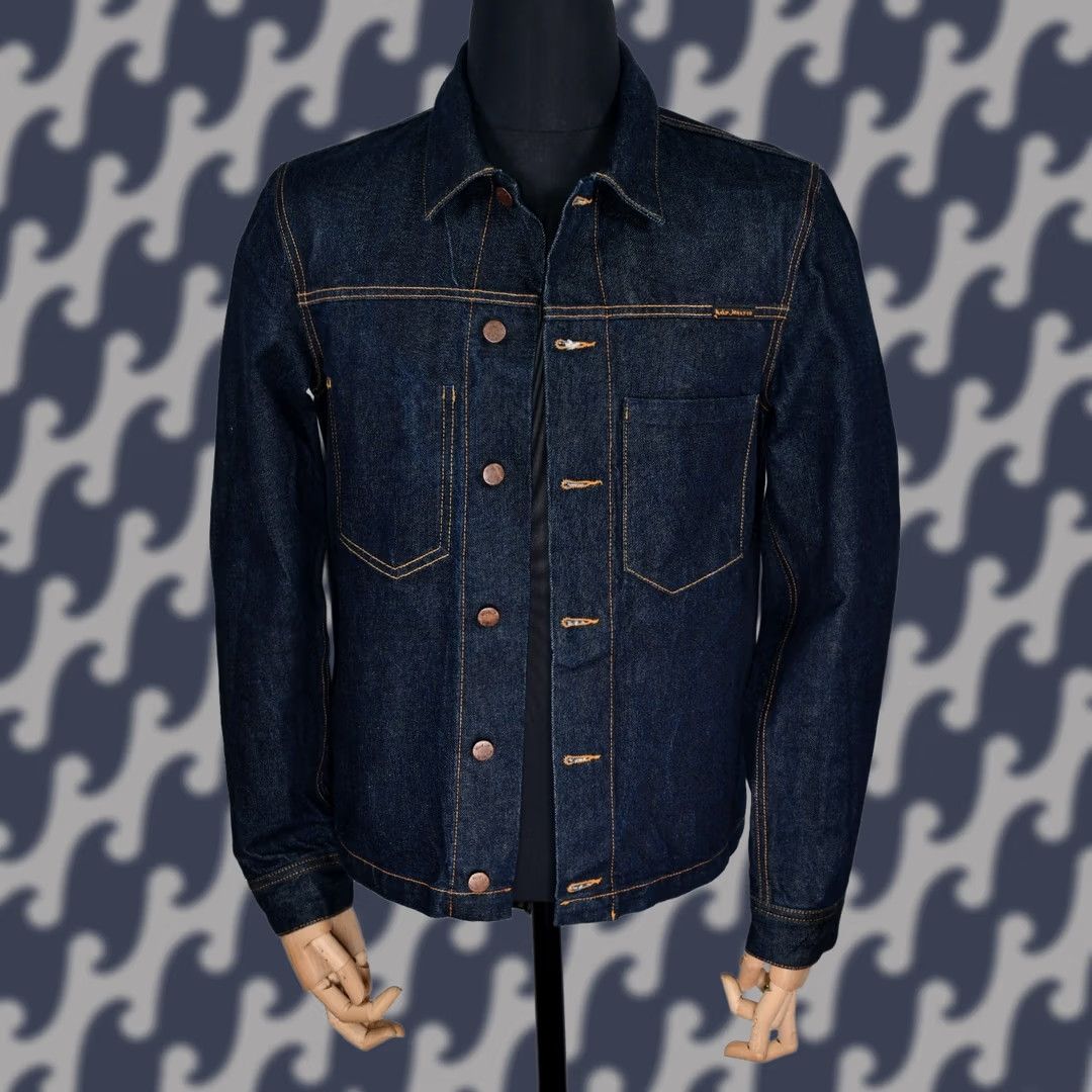 Nudie Jeans Nudie Jeans Ronny Dry Vegan Selvedge Denim Jacket Blue M Jeans Jacket Size US 31 - 1 Thumbnail