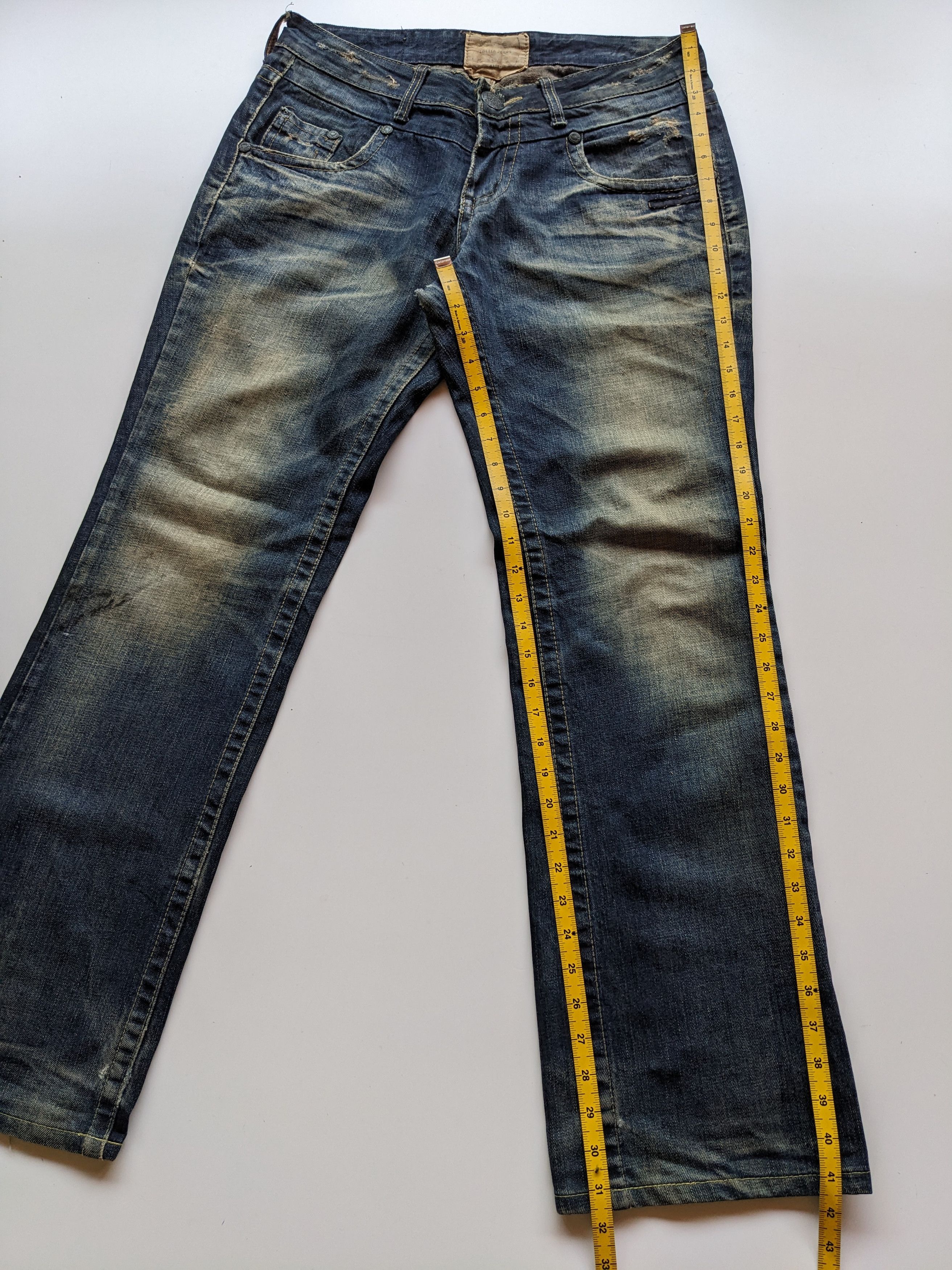 If Six Was Nine × Japanese Brand × Le Grande Bleu (L.G.B.) Lolita mudwash daymoon clawmark faded jeans Size US 33 - 8 Thumbnail
